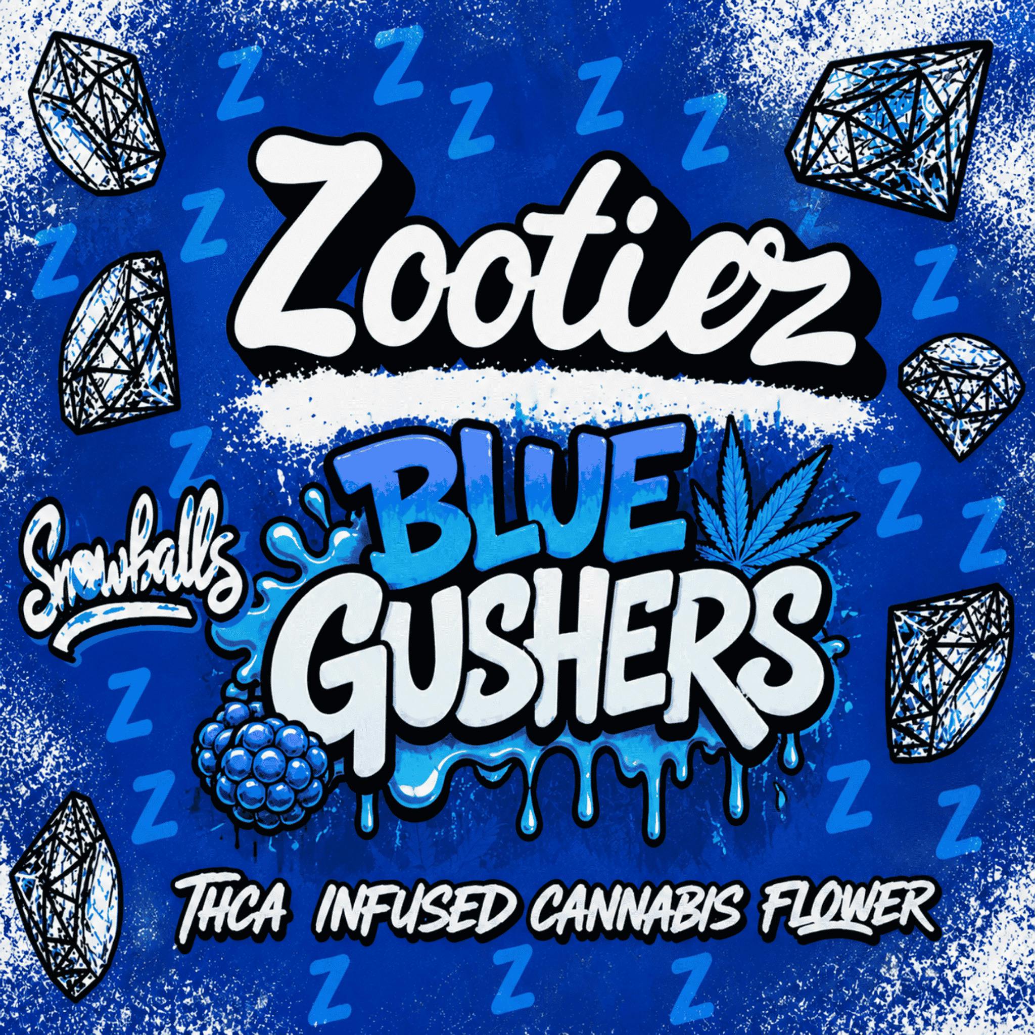 Zooties Blue Gusherz THCA Infused Flower