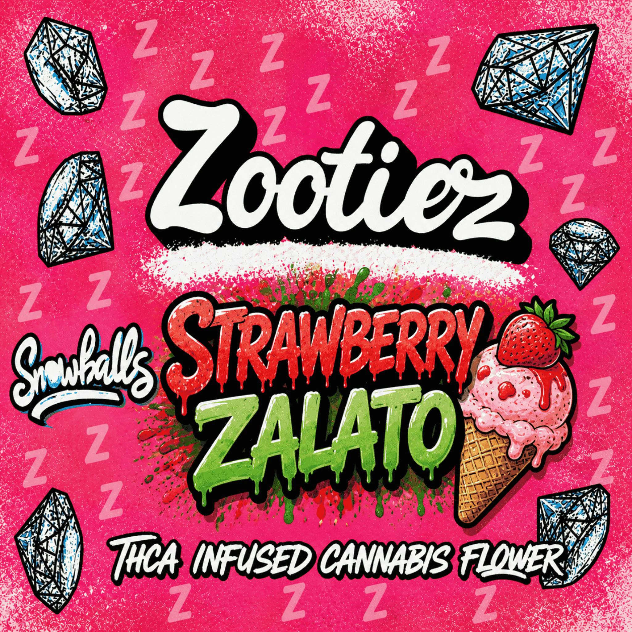 Zooties Strawberry Zalato THCA Infused Flower