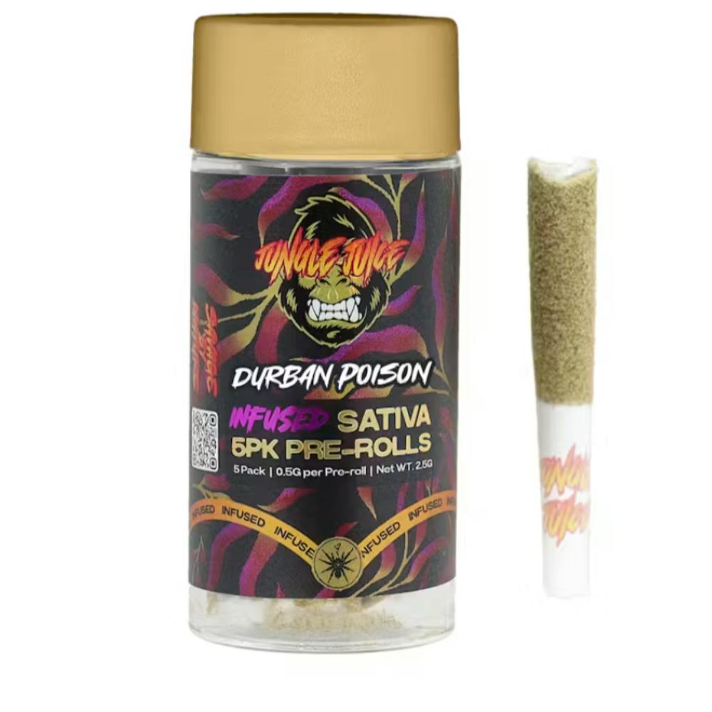 Durban Poison [.5g] | Jungle Juice - 5 Pack Infused Pre Roll