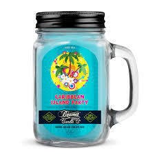 Large Glass Mason Jar | Caribbean Island Party Candle