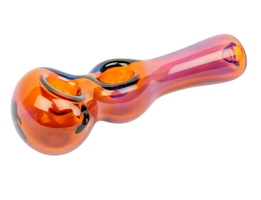 4.5" Twice Baked 2 Bowl Pipe | Amber