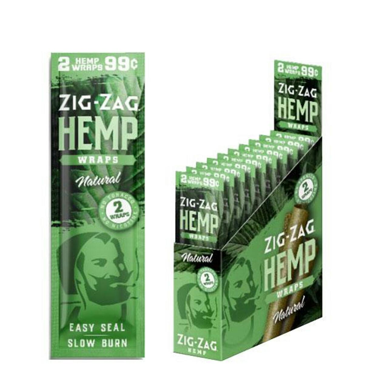 Zig Zag - 2 Hemp Wraps - Natural