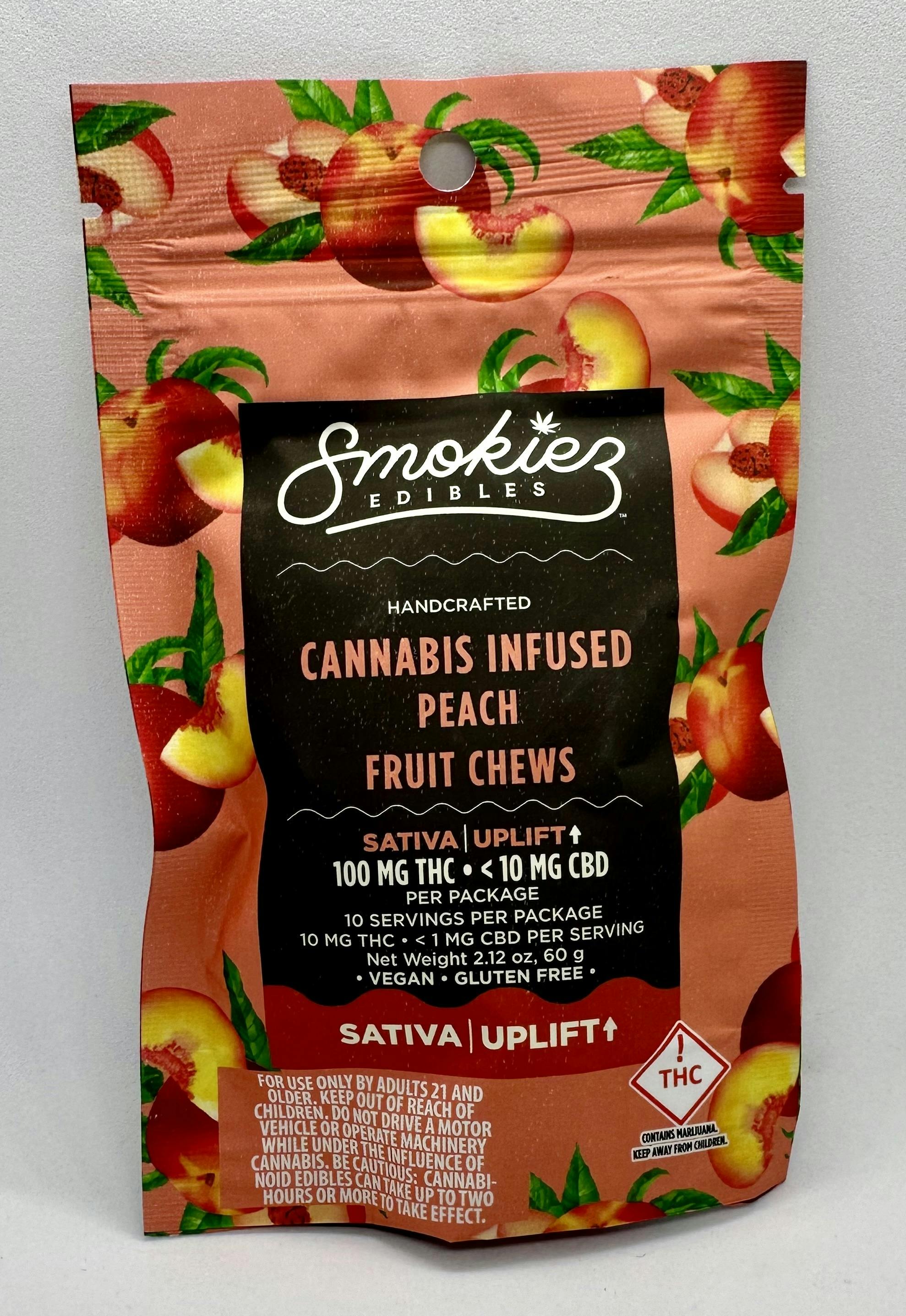 Peach - Sativa [10pk] (100mg) | Smokiez - Fruit Chews