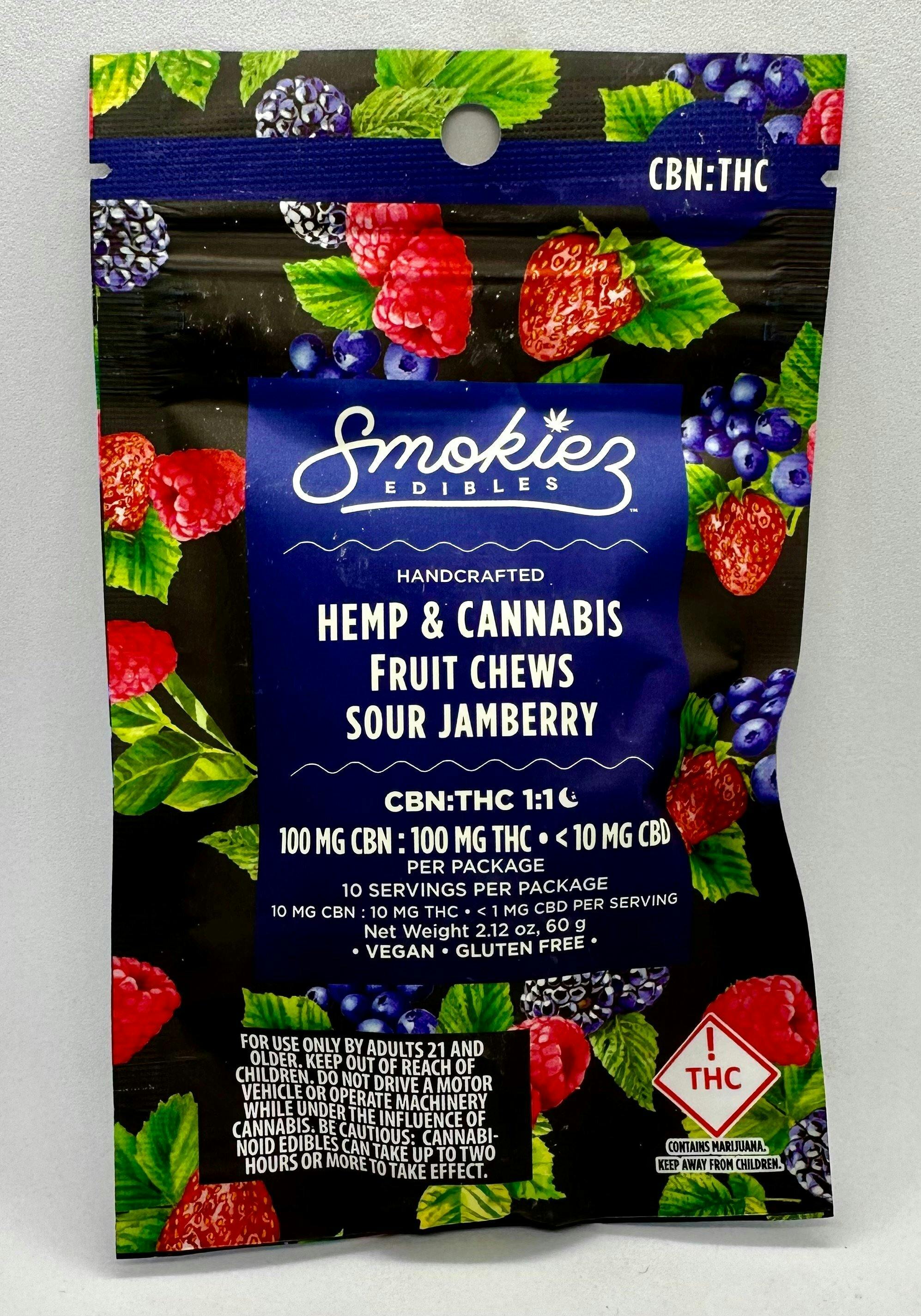 1:1 Sour Jamberry [10pk] (100mg CBN/100mg THC)