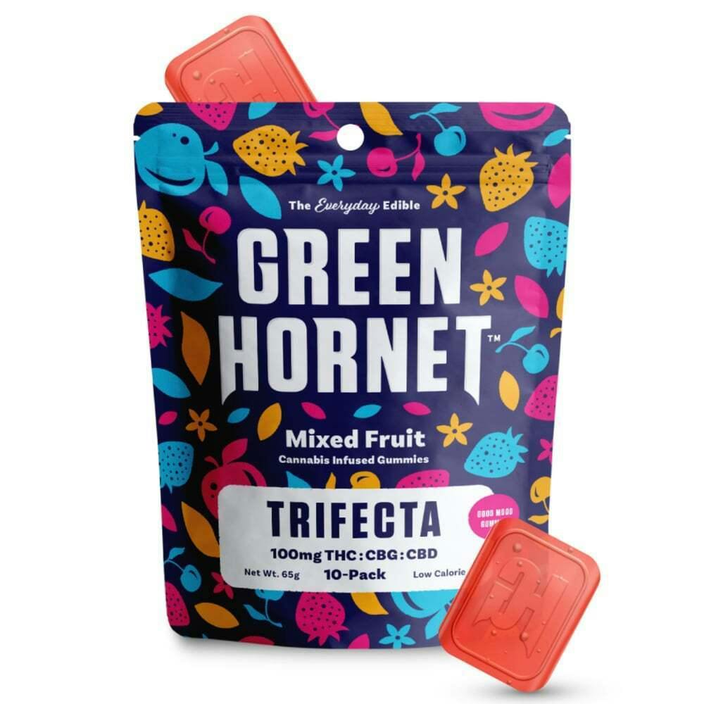 1:1:1 Trifecta [10pk] (100mg CBD/100mg THC/100mg CBG) | Cheeba Chews - Green Hornet Gummies