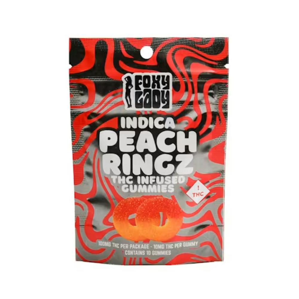 Peach Ringz [10pk] (100mg) | Foxy Lady - Gummies