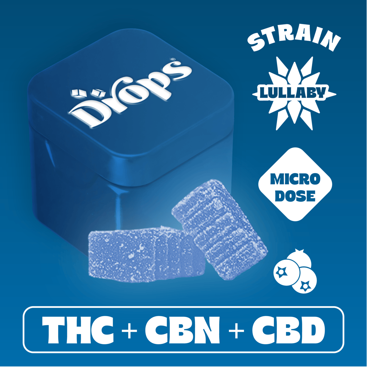 $20 - Blueberry: Blueberry (Jellies) - Drops - 100mg 20pc (L)