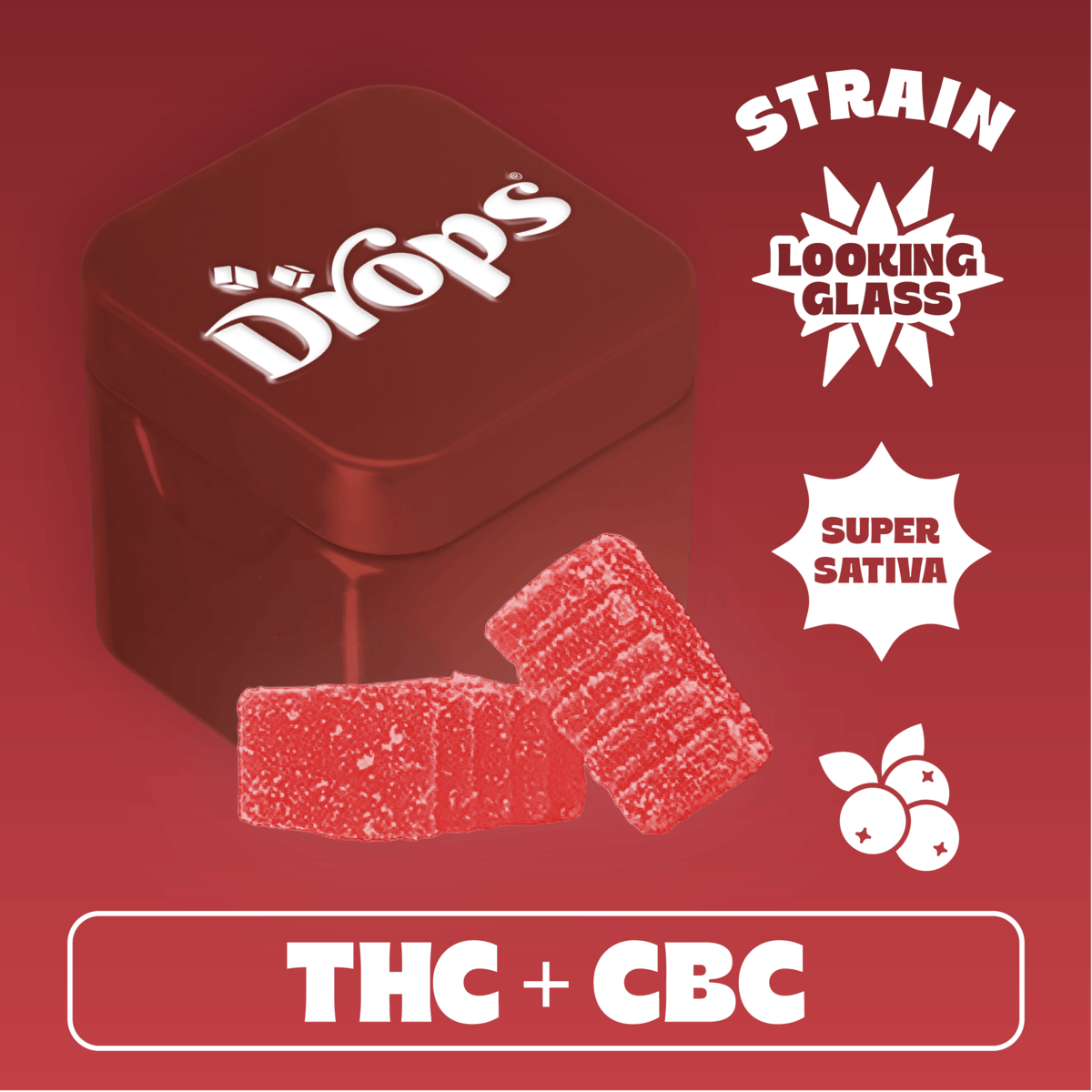 $20 - Cranberry: Cranberry (Jellies) - Drops - 100mg 20pc (L)