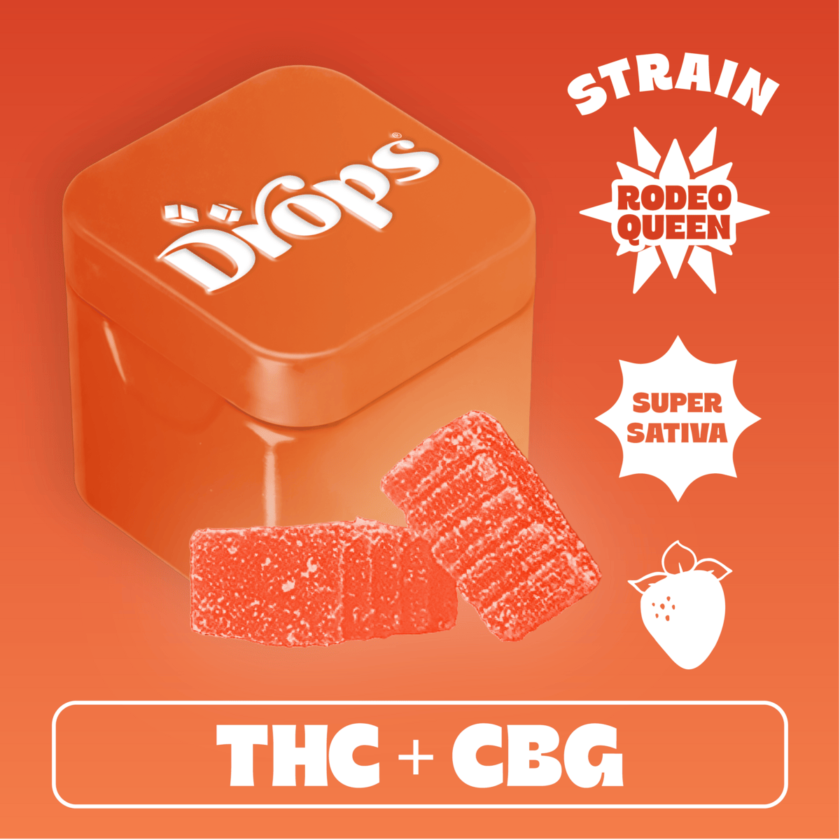 $20 - Strawberry: Strawberry (Jellies) - Drops - 100mg 20pc (L)