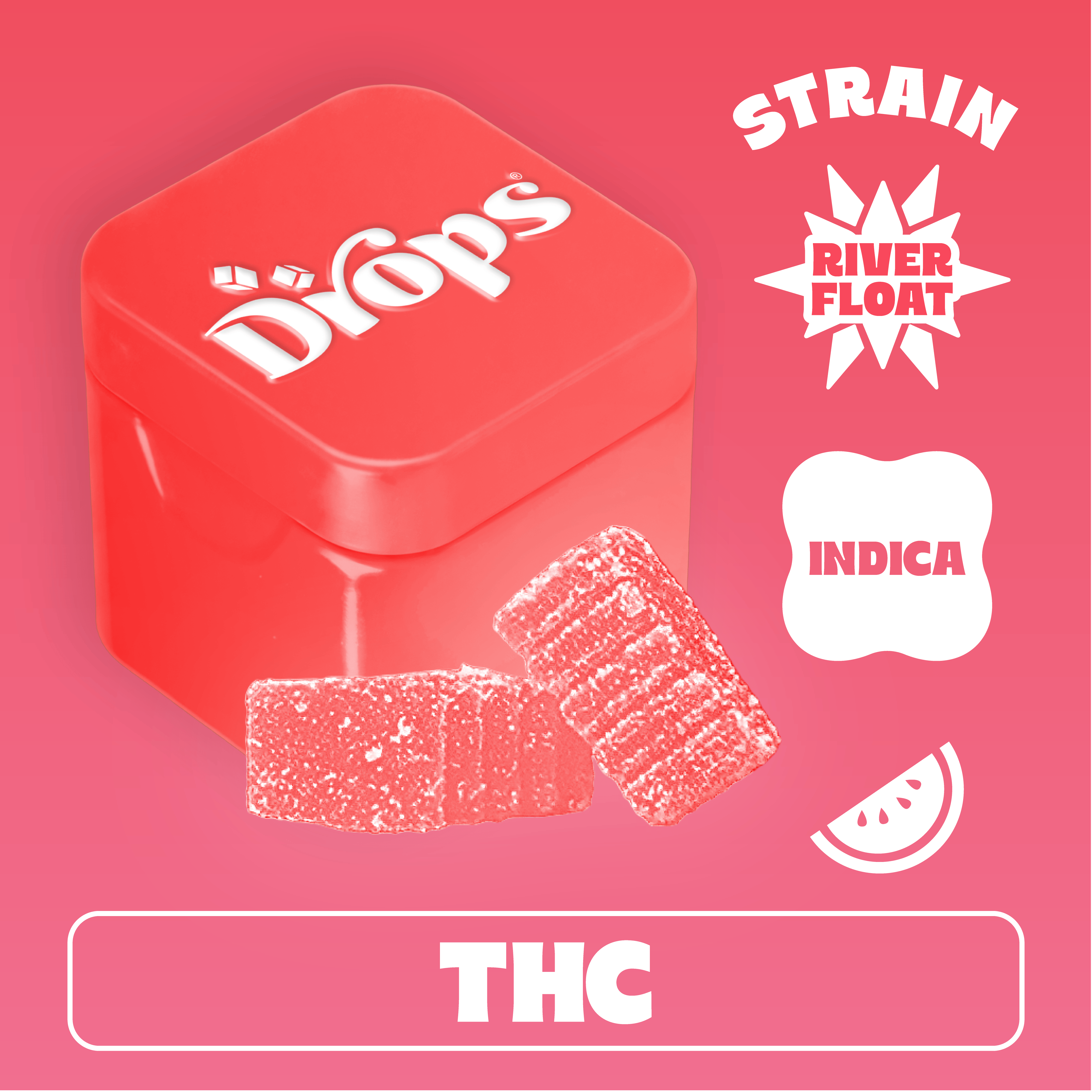 $20 - Watermelon: Watermelon (Jellies) - Drops - 100mg 20pc (L)