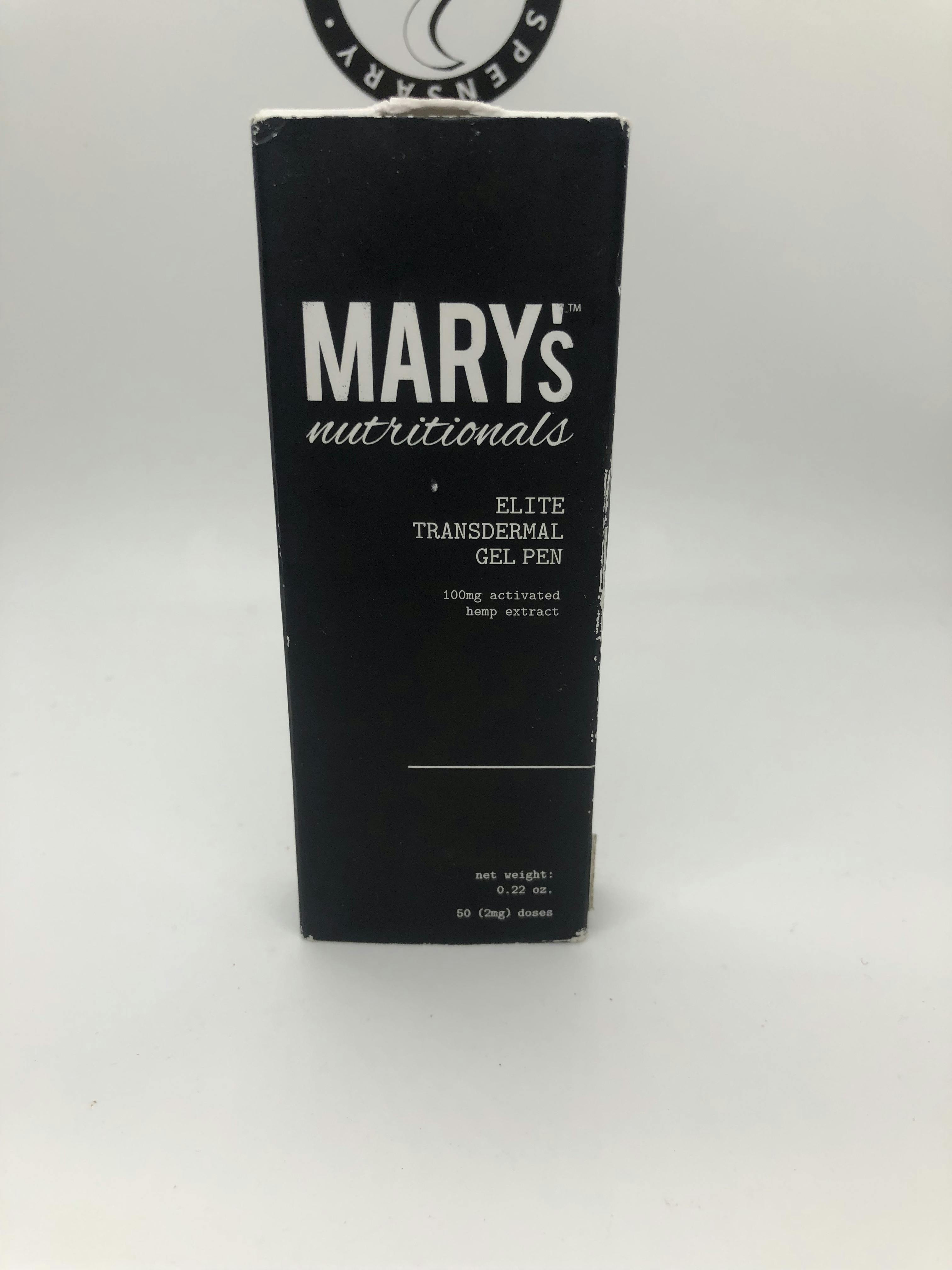 CBD Transdermal Gel Pen 100mg by Mary's Nurtritionals (Taxes Included, OTD Pricing)