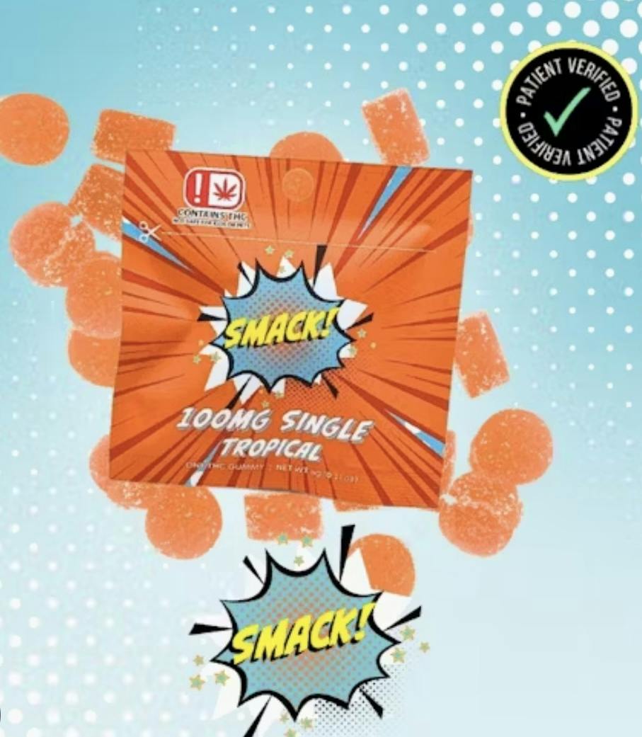 Tropical Single Gummy 100mg By Smack! (Taxes Included, OTD Pricing)