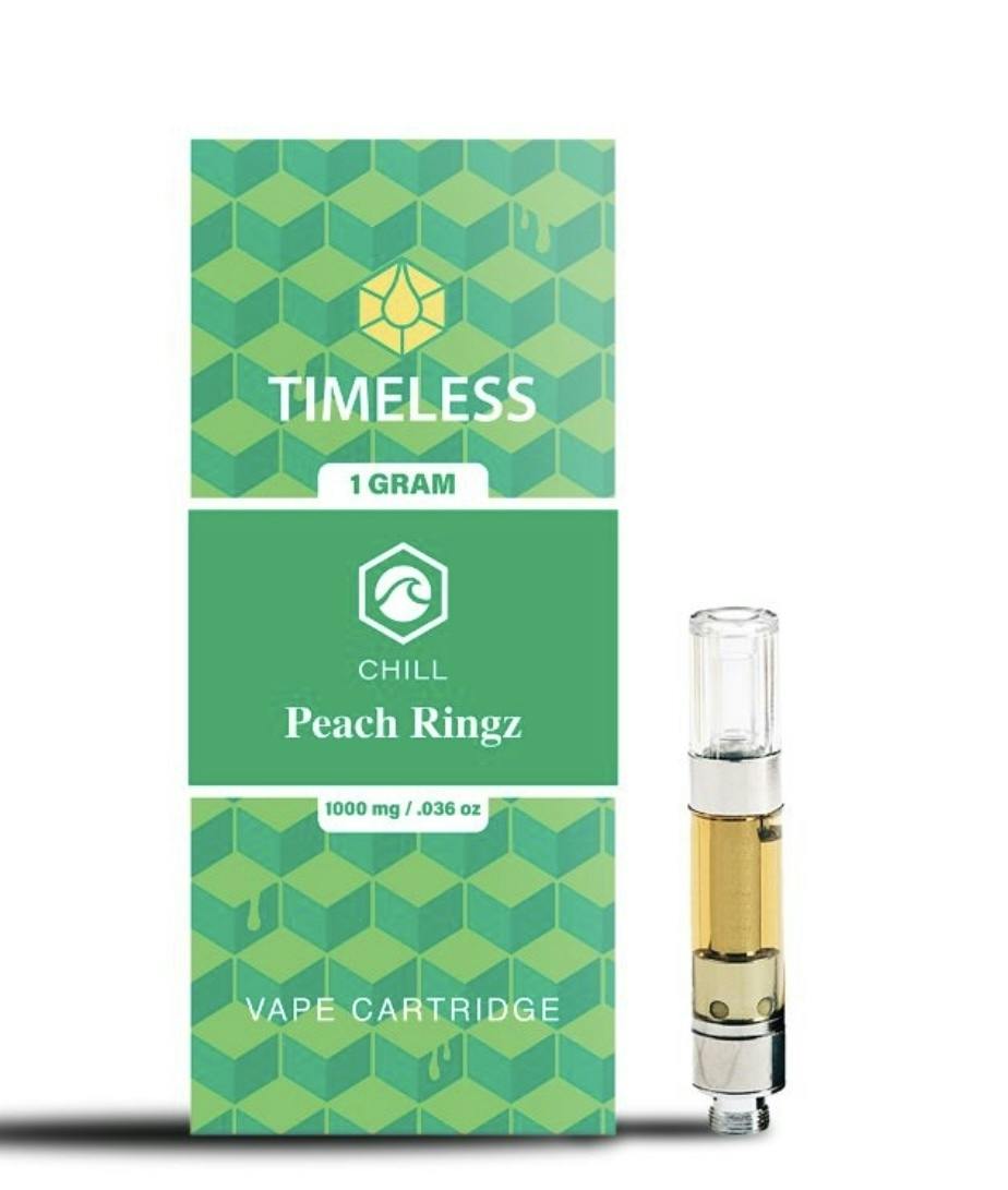 Peach Ringz Cartridge 1g By Timeless (Taxes Included, OTD Pricing)