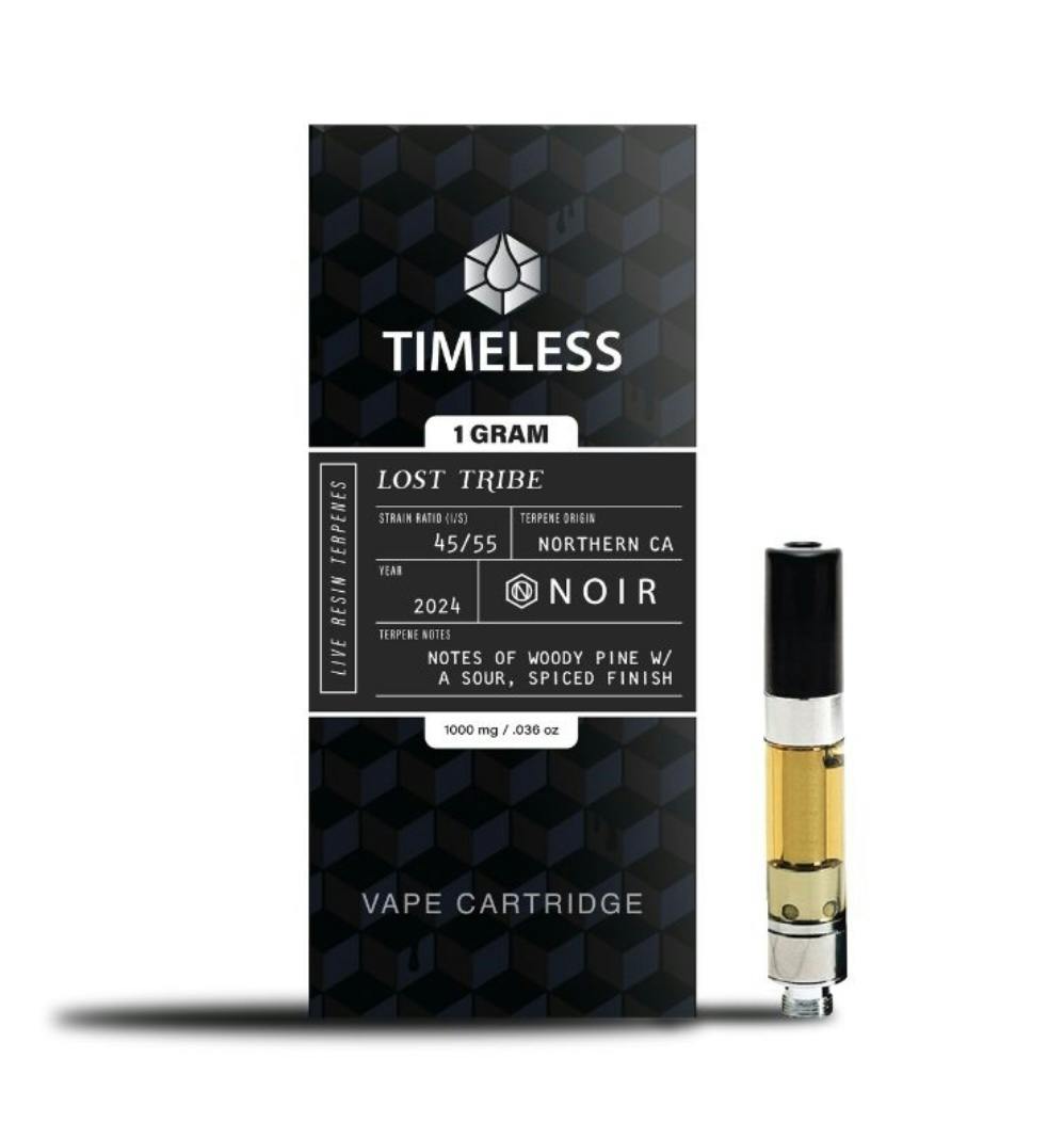 Lost Tribe Live Resin NOIR Cartridge 1g By Timeless (Taxes Included, OTD Pricing)