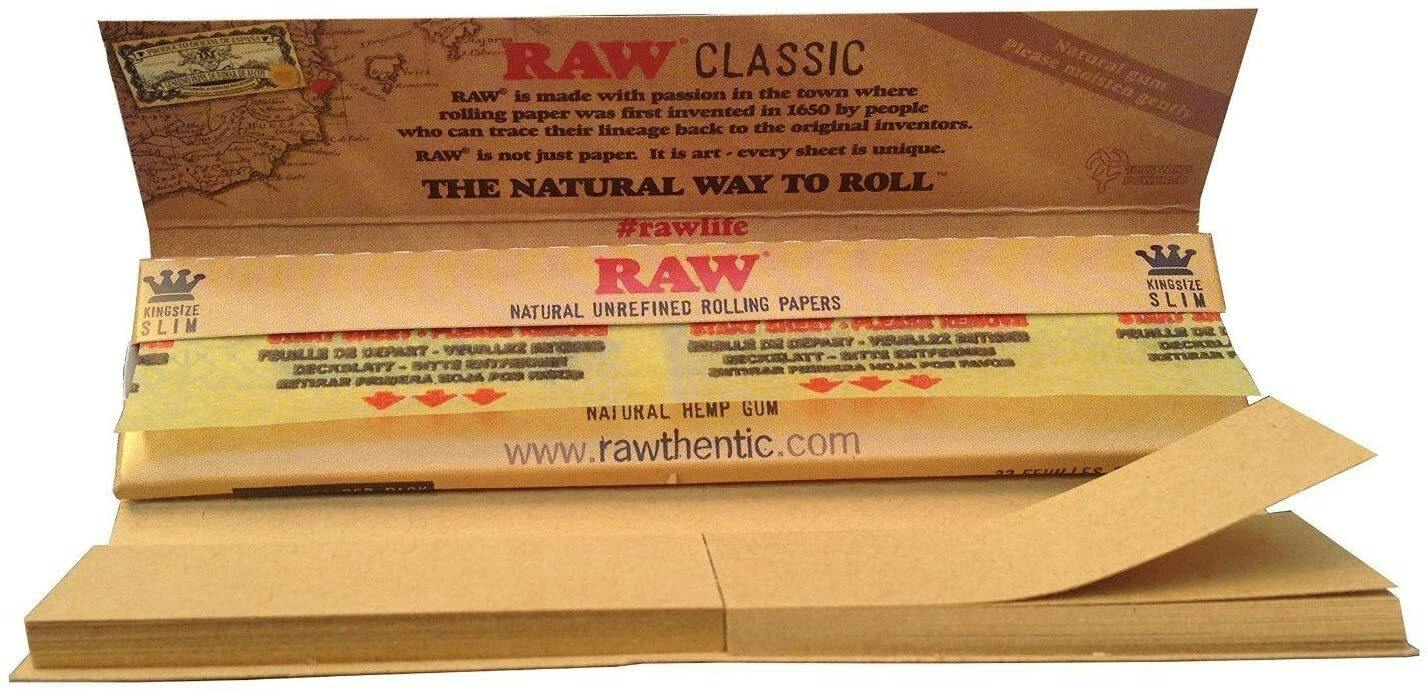 Raw Classic Rolling Papers W/Tips King Size