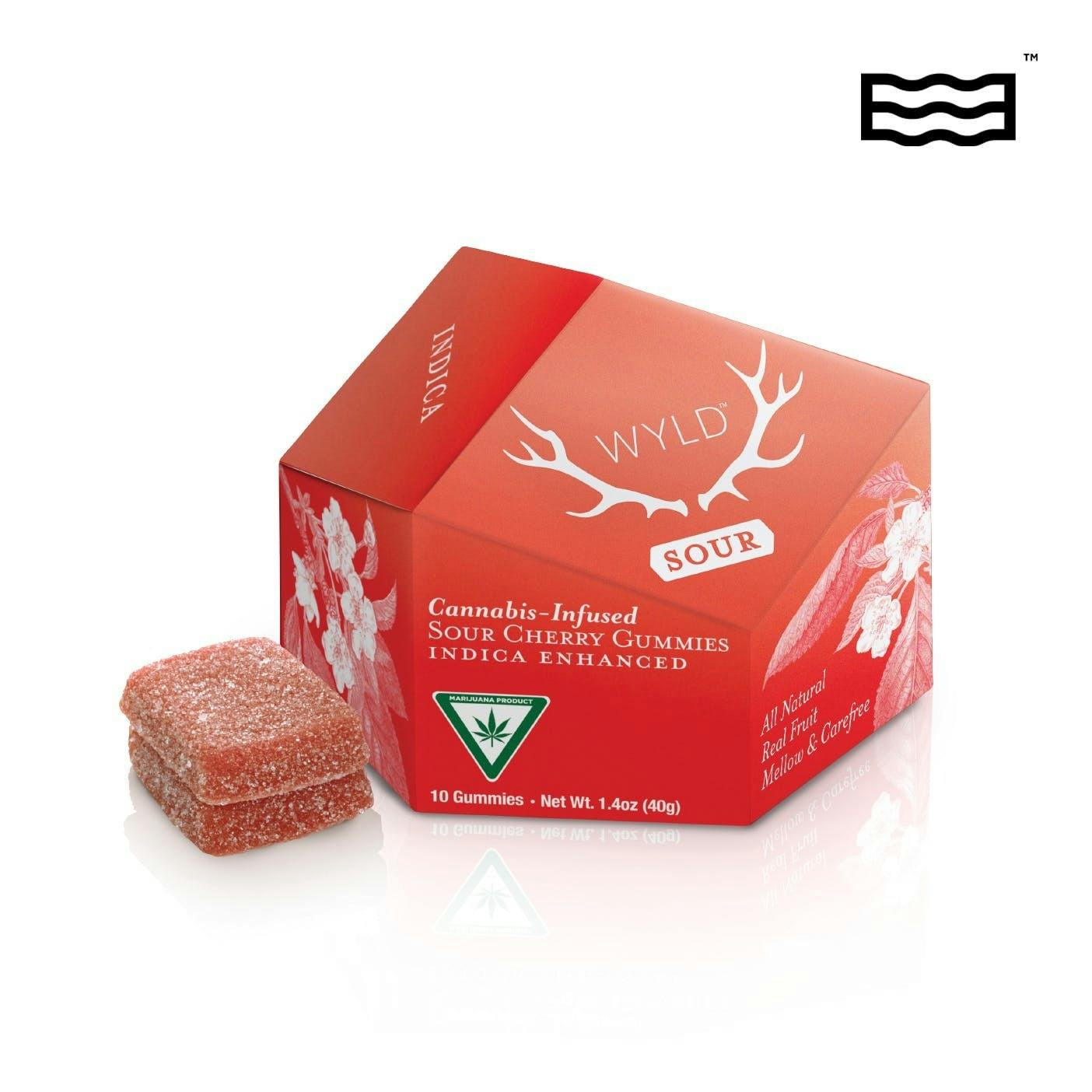 Wyld Sour Cherry Indica Gummies 200mg (10x20)
