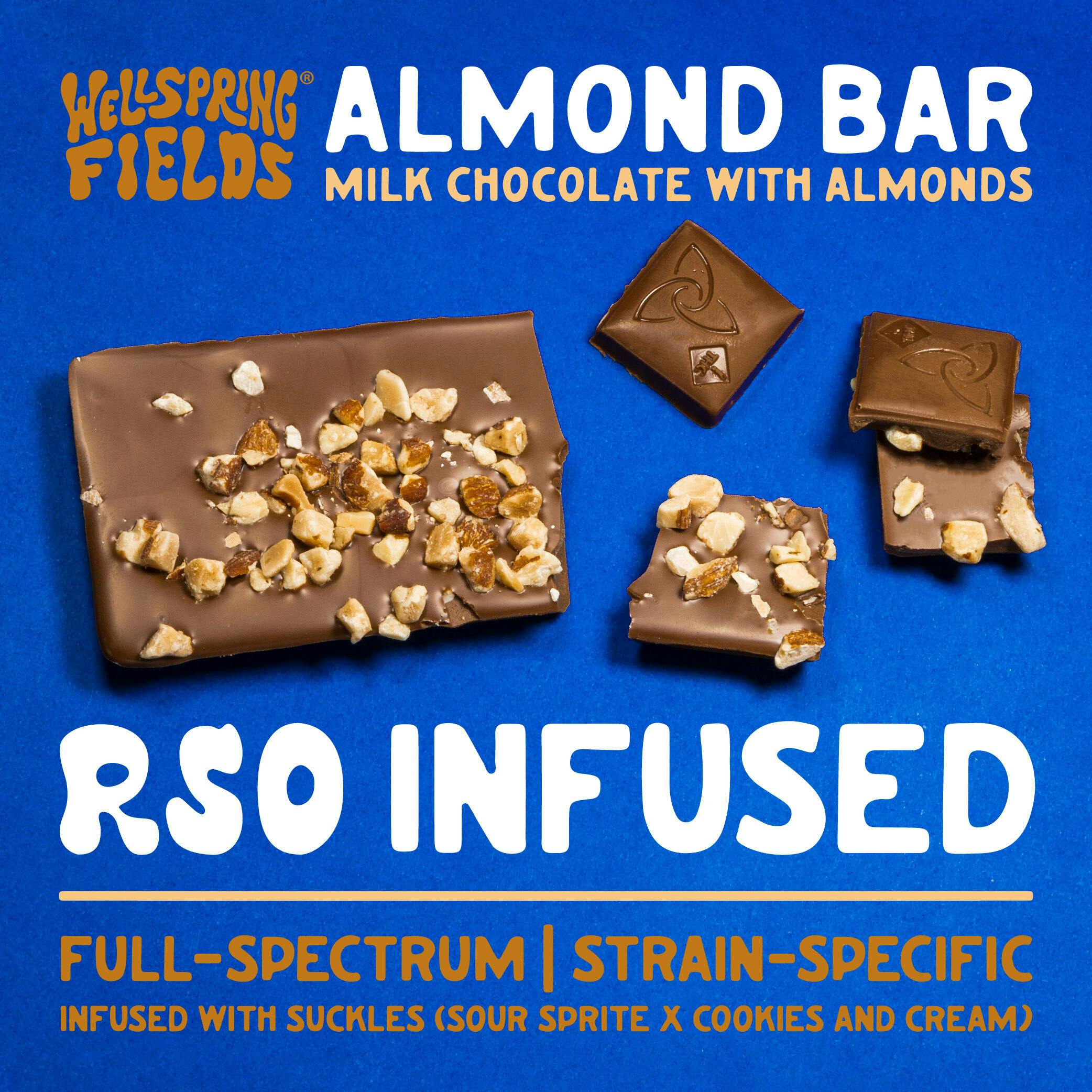 Wellspring Fields | Almond Bar | 110mg RSO Infused Chocolate Bar