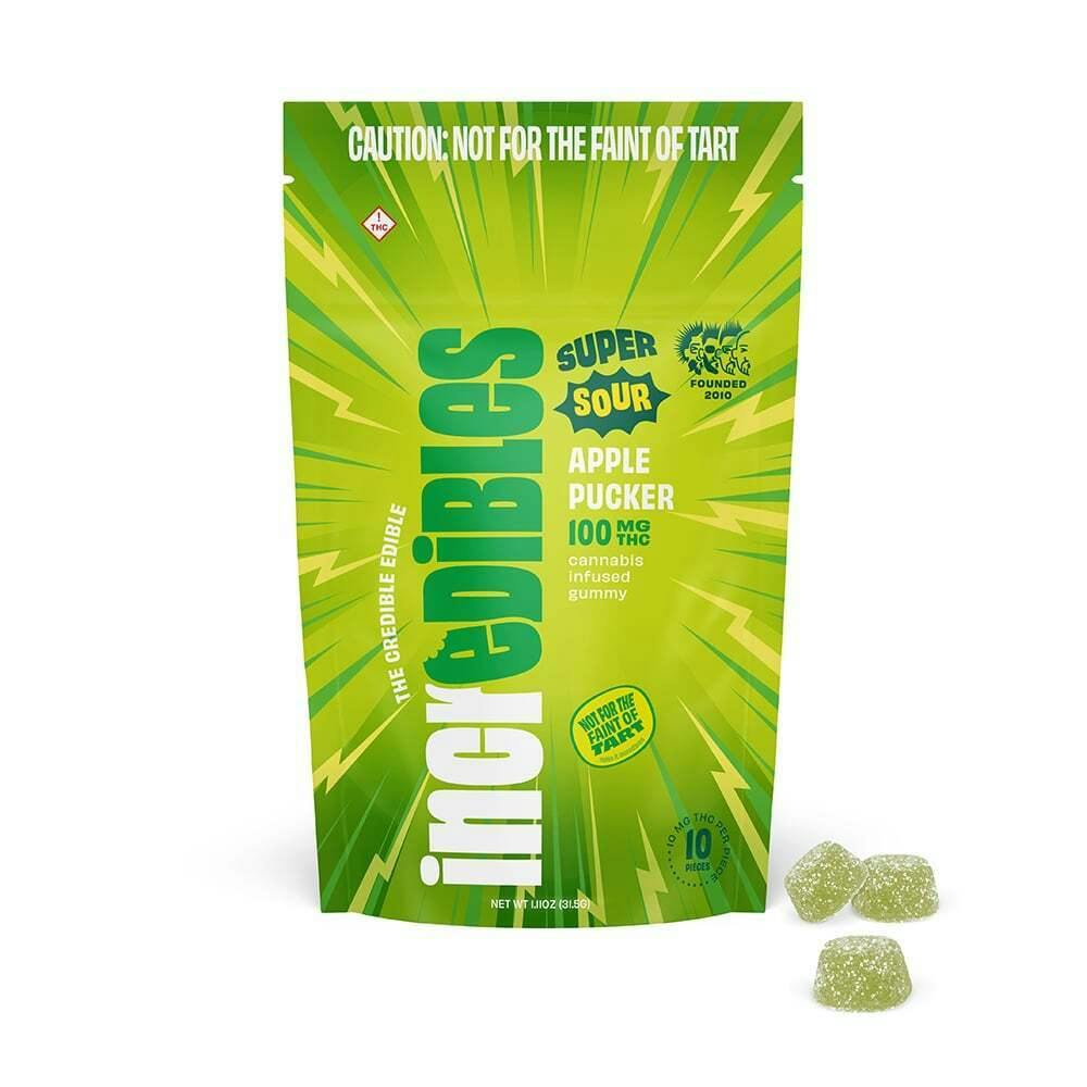 Incredibles | Super Sour Apple Pucker 10pc | 110mg Gummies