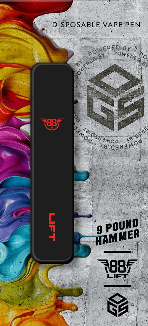 88 Lift | 9 Pound Hammer 2.0 | .84g Rechargable Disposable Vape