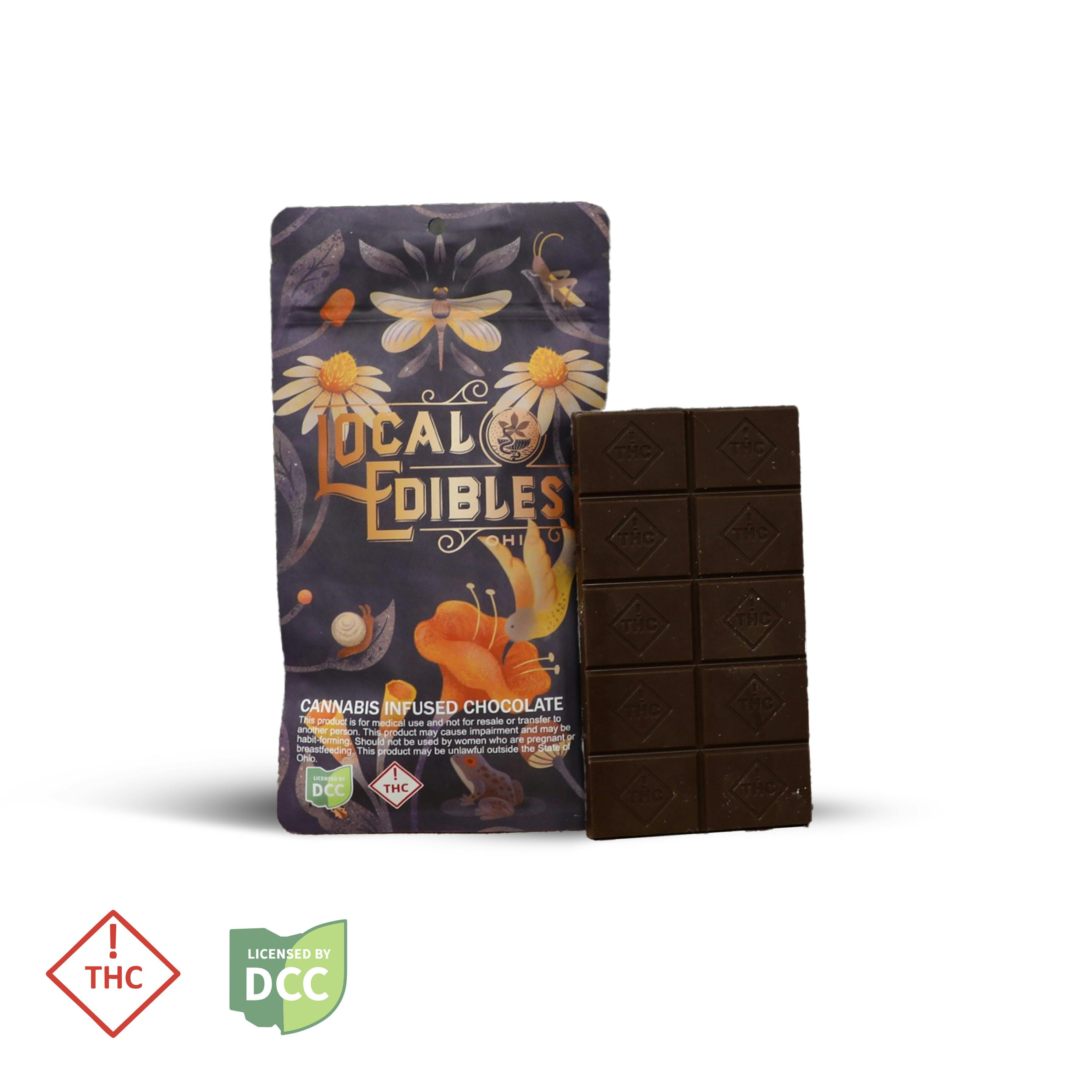 Local Edibles | Dark Chocolate 1:1 CBG 10 pc | 220mg Chocolate Bar