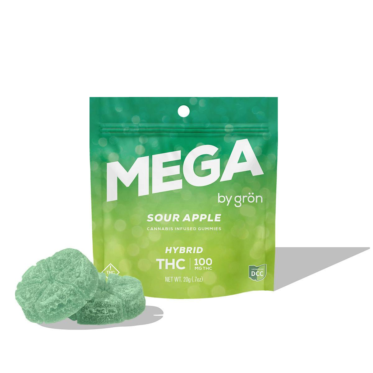 GRÖN | Sour Apple 2pc | 100mg Mega Gummie Pearl