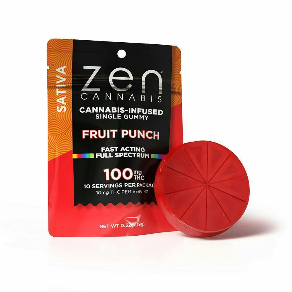 ZEN - Sativa Fruit Punch SINGLE Gummy (100mg)