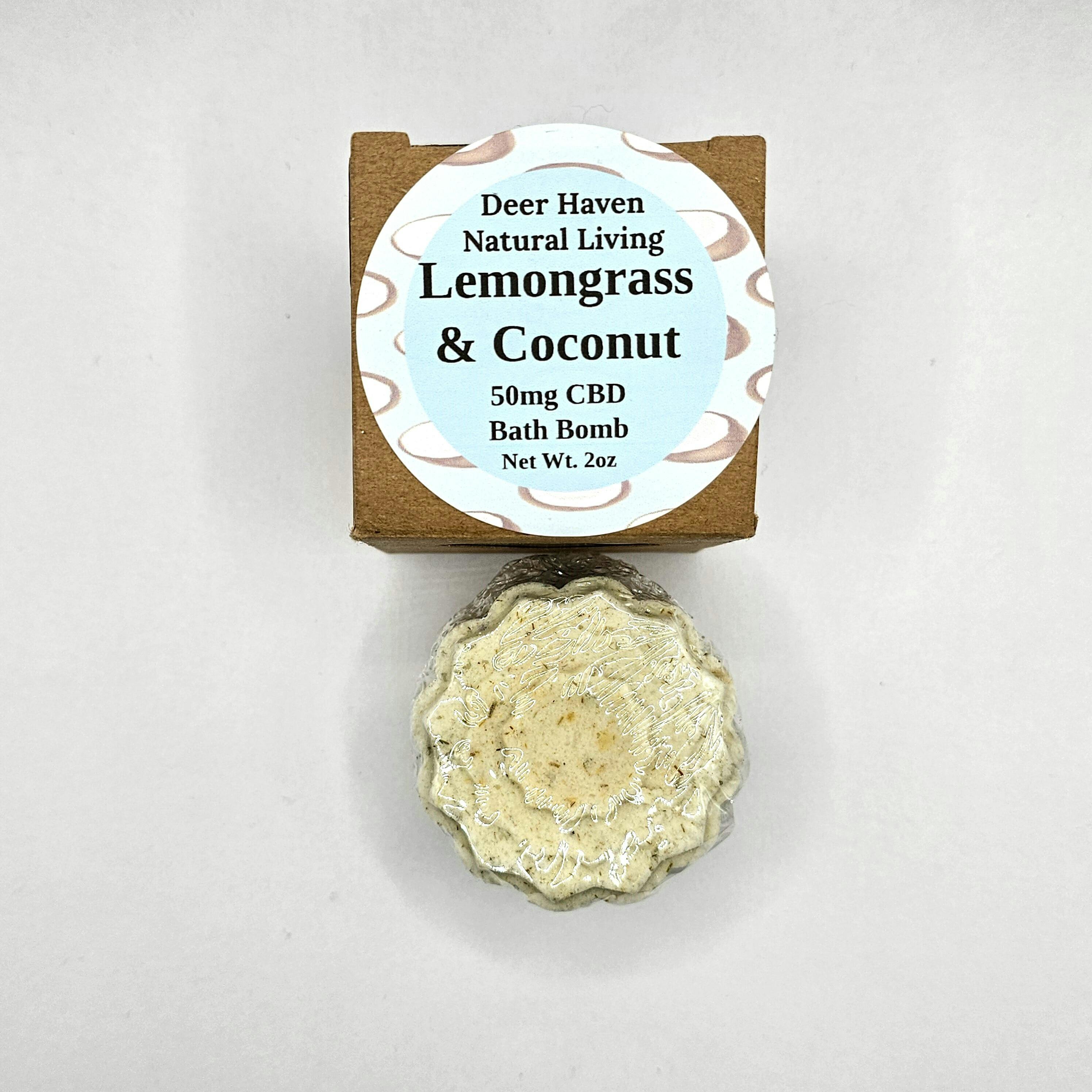 Deer Haven Natural Living | Lemongrass & Coconut Bath Bomb CBD at Sinsemilla