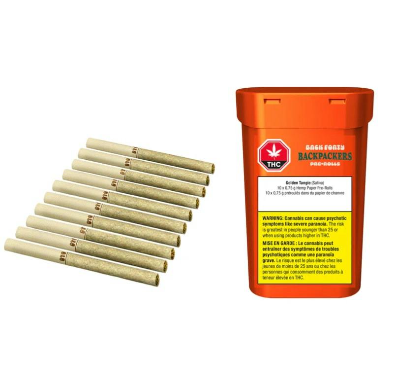 Back Forty | BACKPACKERS GOLDEN TANGIE PRE-ROLLS | 10 x 0.75g