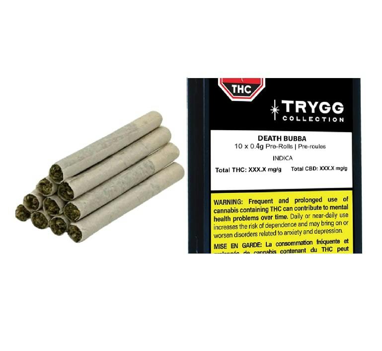 TRYGG | DEATH BUBBA PRE-ROLLS | 10 x 0.4g