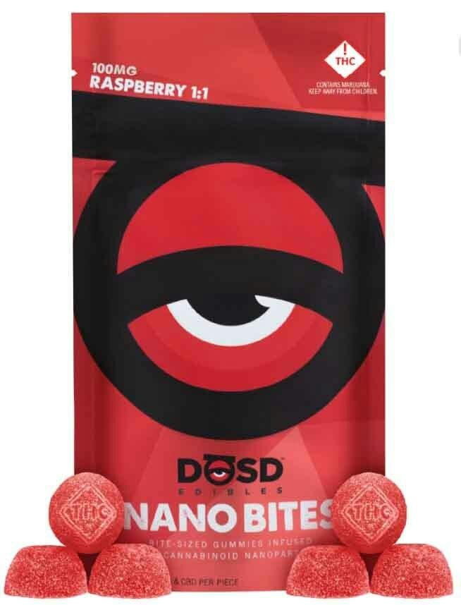 DŌSD Edibles - 100mg 1:1 Nano Bites - Red Raspberry
