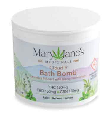 Mary Jan’s Cloud 9 Cannabis-Infused Bath Bomb 150mg THC/150mg CBD/150mg CBN