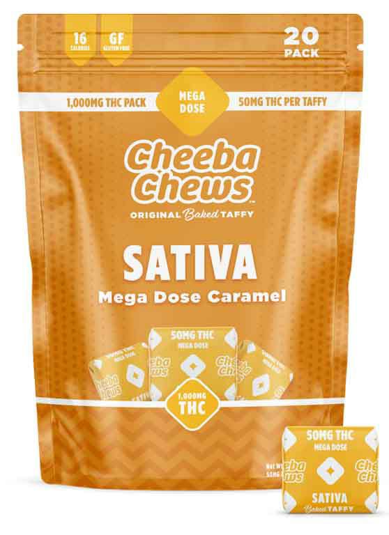 Cheeba Chews Wax Wrap - Caramel Sativa Taffy | 1000mg THC