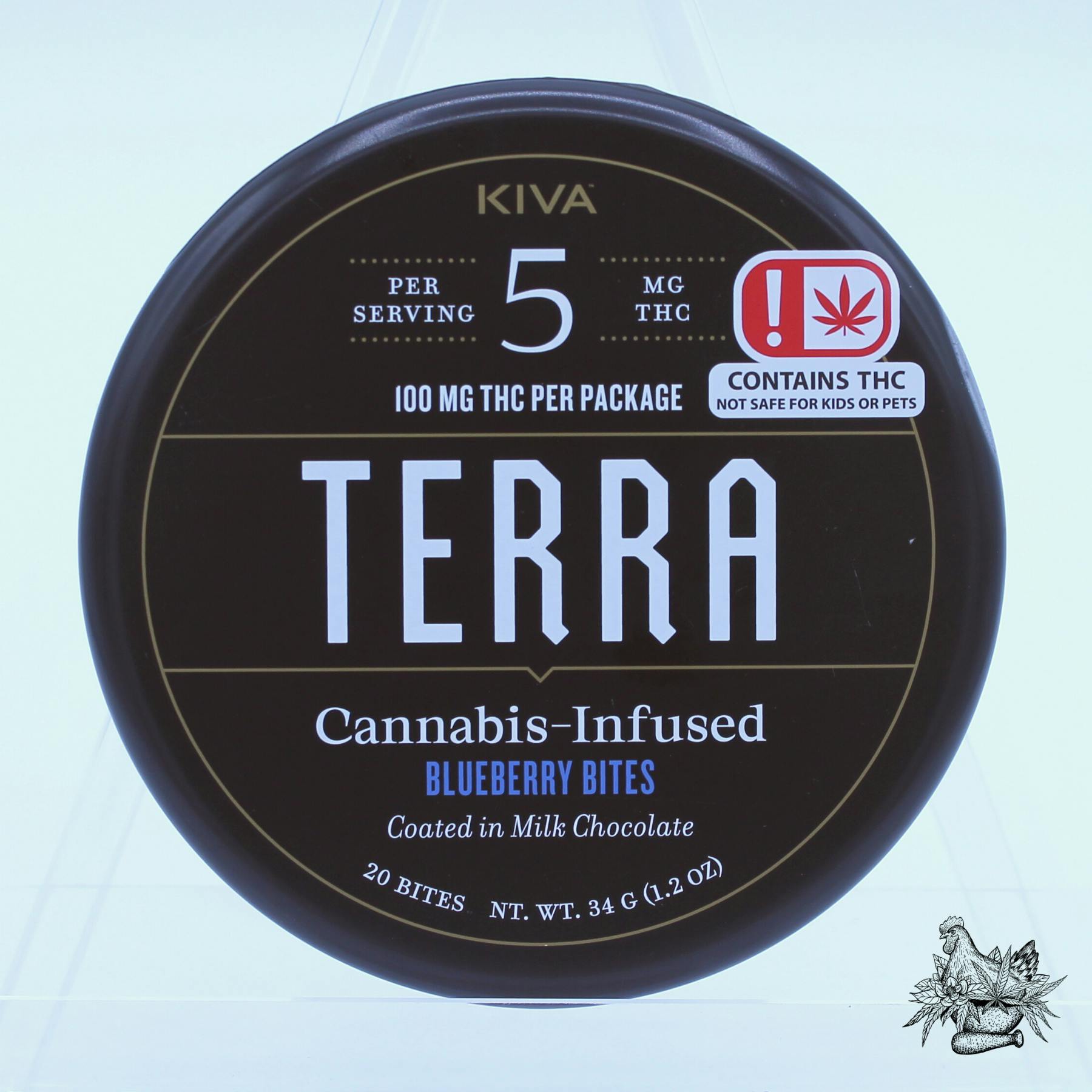 KIVA-TERRA-MILK CHOCOLATE COVERED BLUEBERRY BITES-100MG