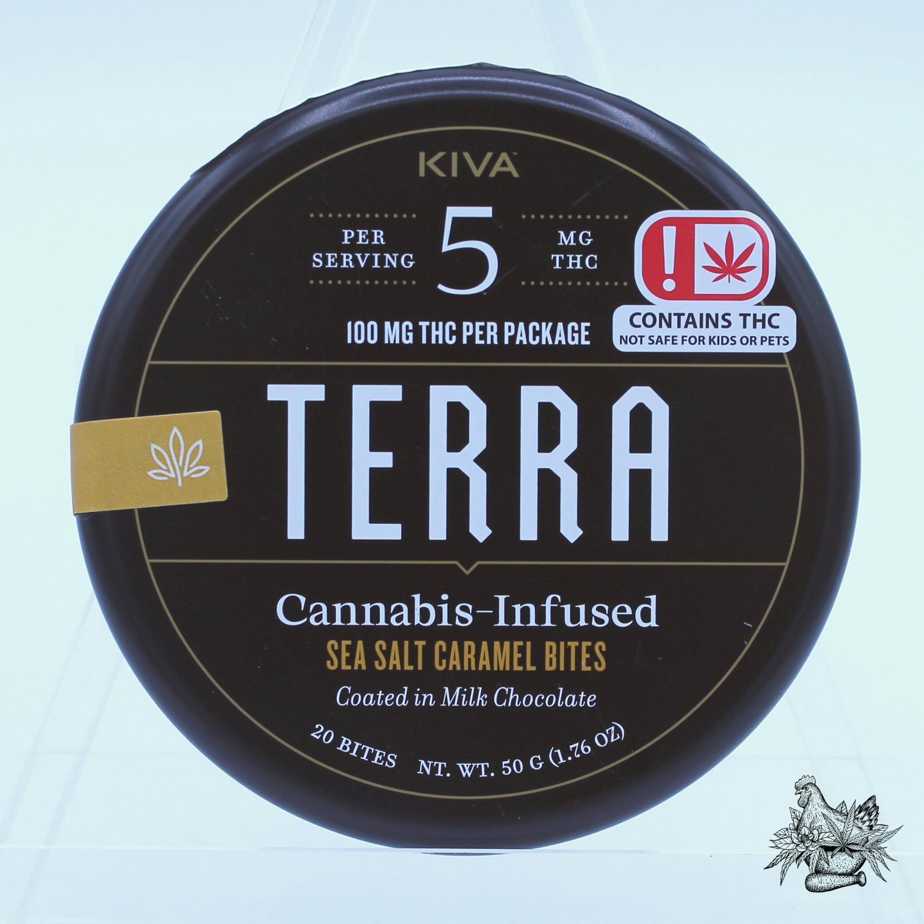 KIVA-TERRA-SALTED CARAMEL BITES-100MG