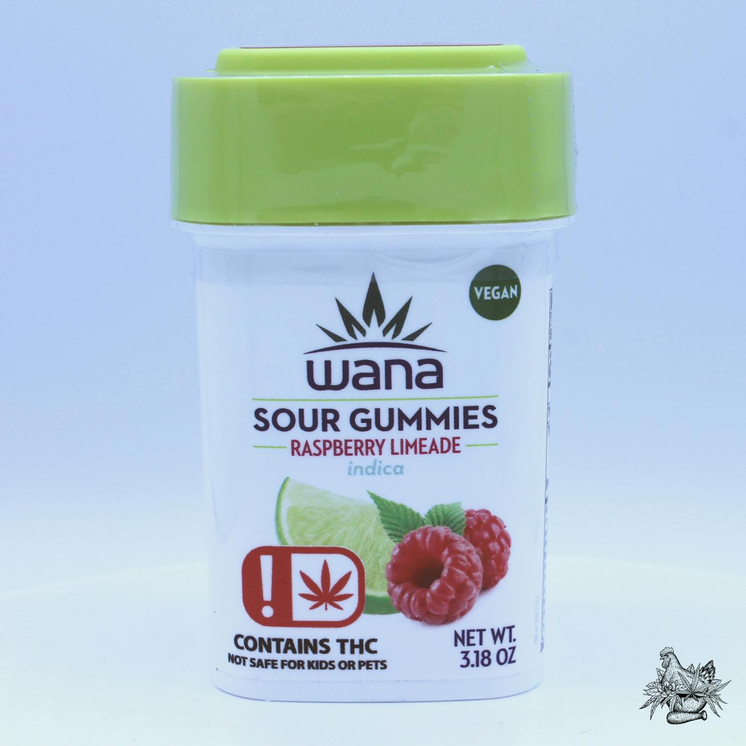 WANA-1000MG SOUR GUMMIES-RASPBERRY LIMEADE-INDICA