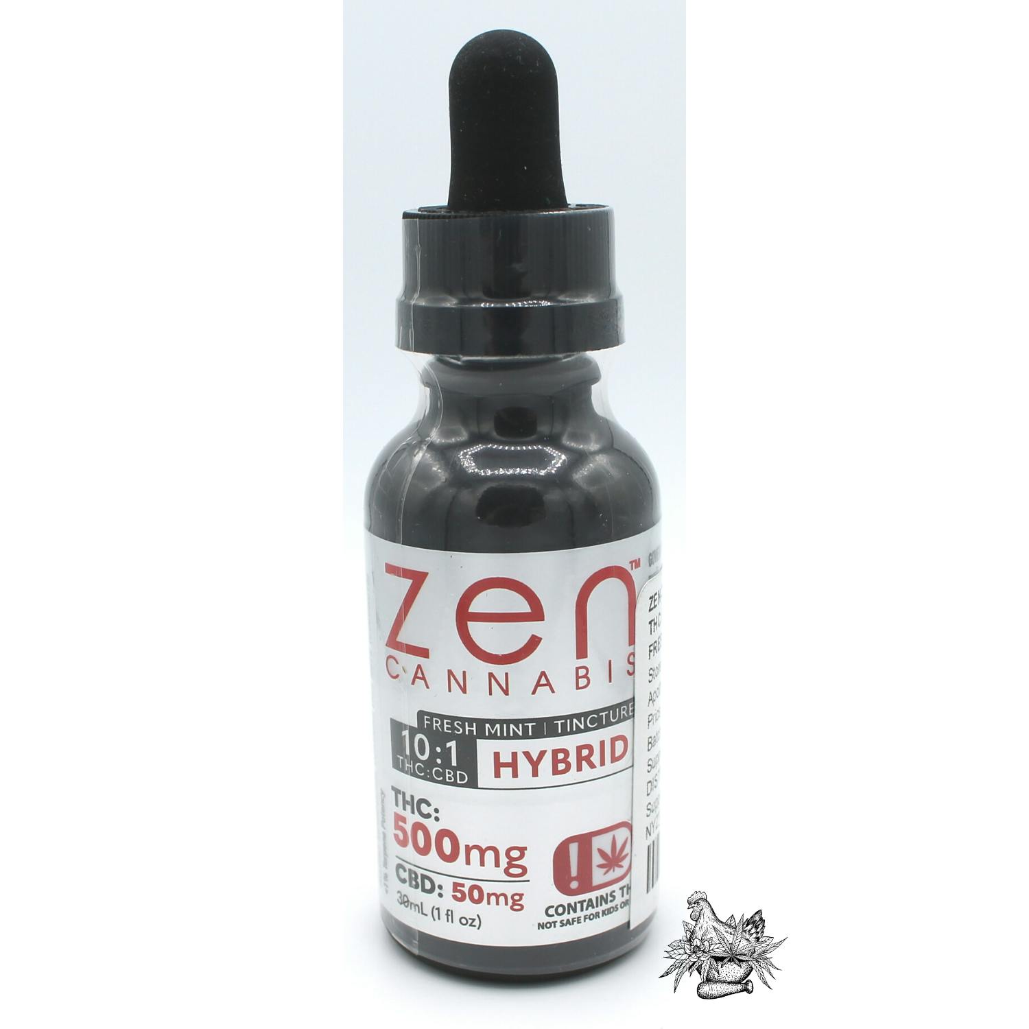 ZEN-TINCTURE-10:1 THC:CBD 500MG:50MG-FRESH MINT-HYBRID