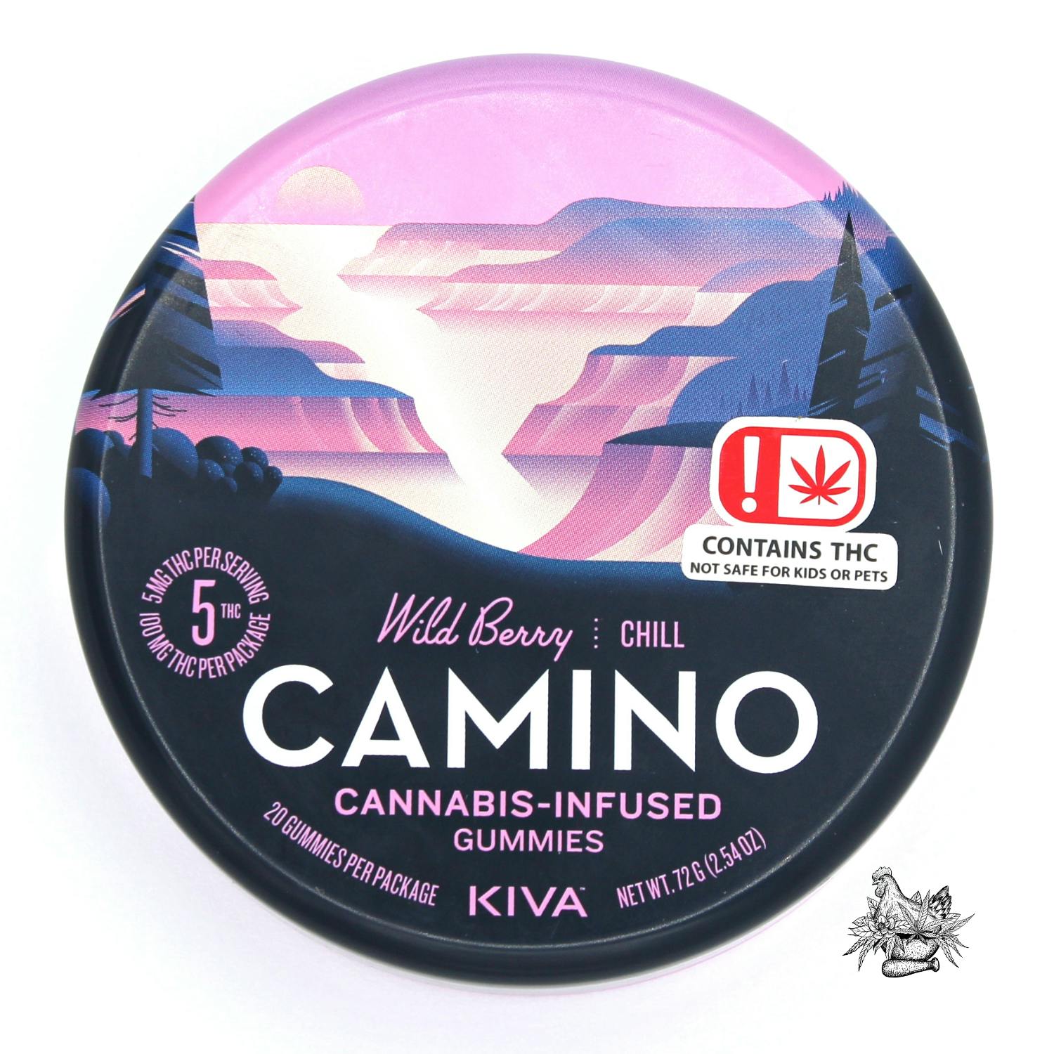 KIVA-CAMINO GUMMIES-100MG-WILD BERRY