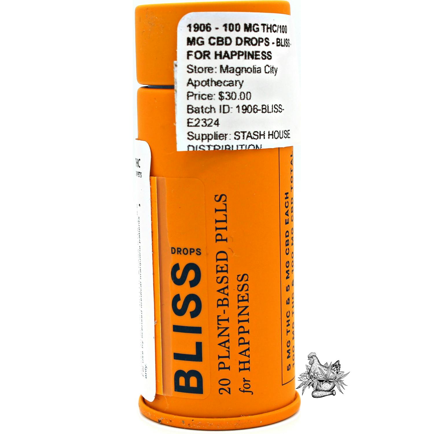 1906-100 MG THC:100 MG CBD DROPS-BLISS
