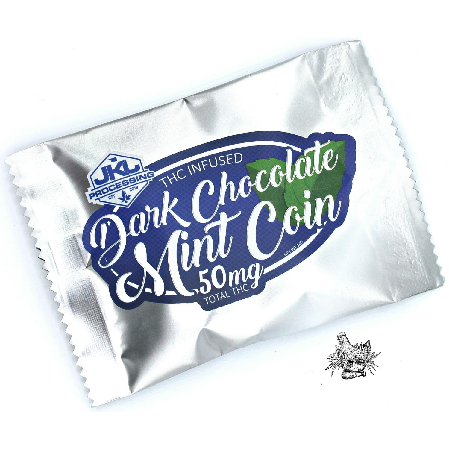 JKJ-DARK CHOCOLATE MINT COIN-50MG