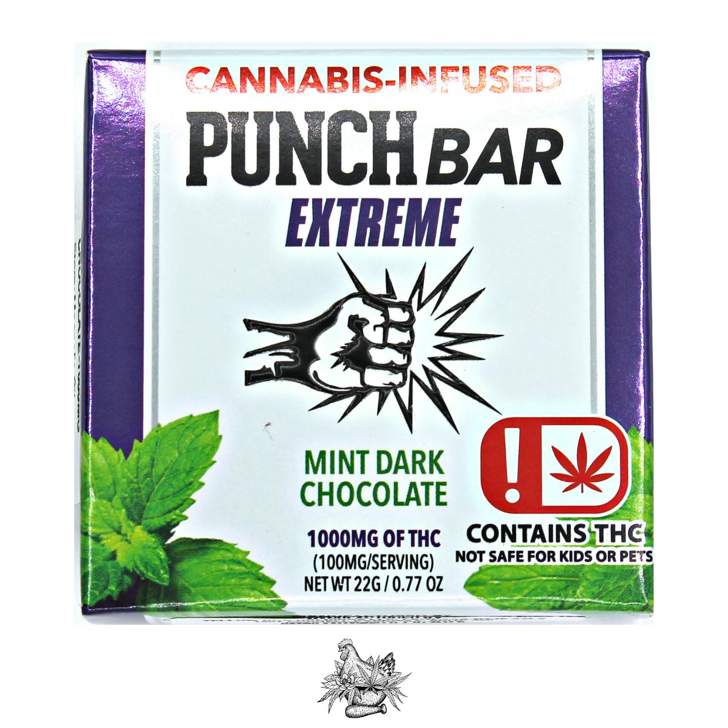 PUNCH EDIBLES-MINT DARK CHOCOLATE-1000MG