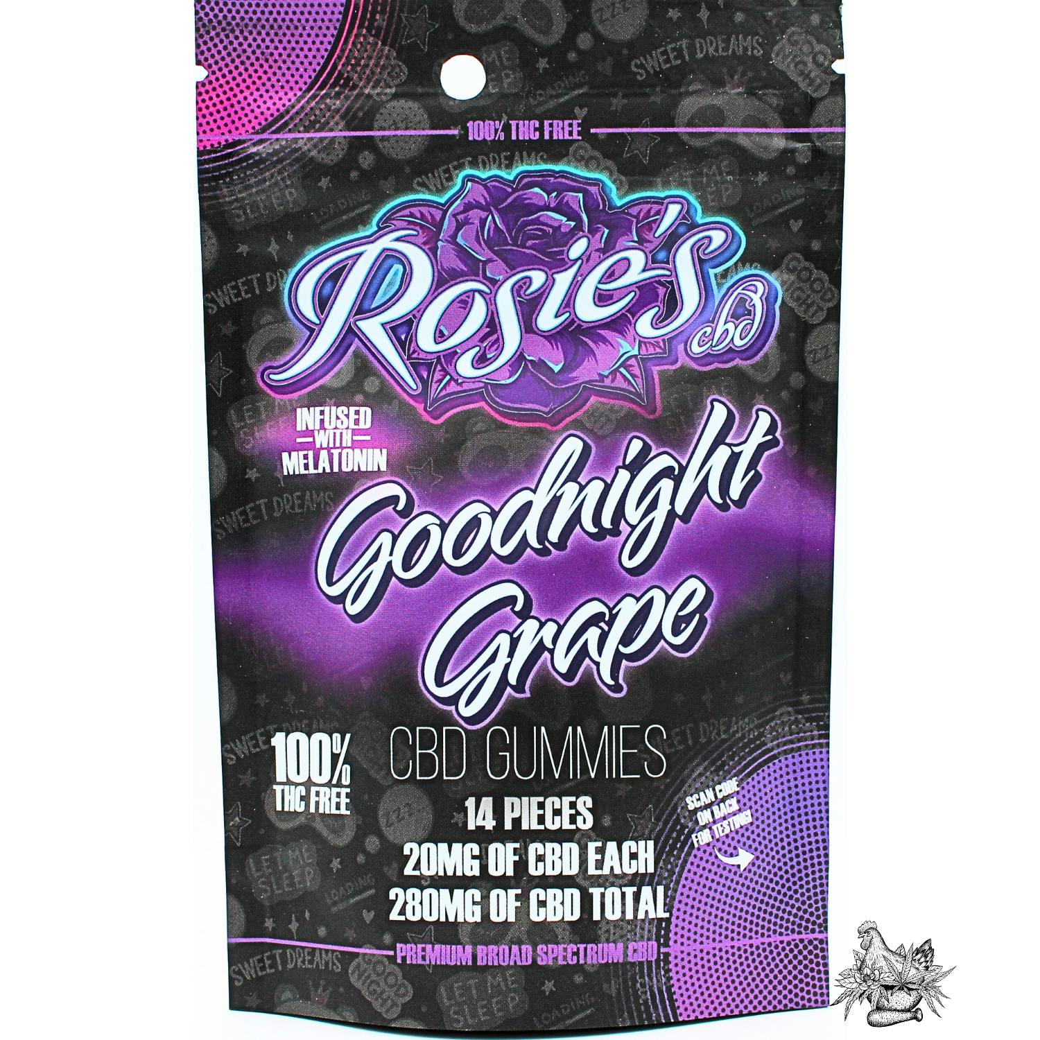 JKJ-ROSIE'S CBD WITH MELATONIN GUMMIES-GOODNIGHT GRAPE-280MG