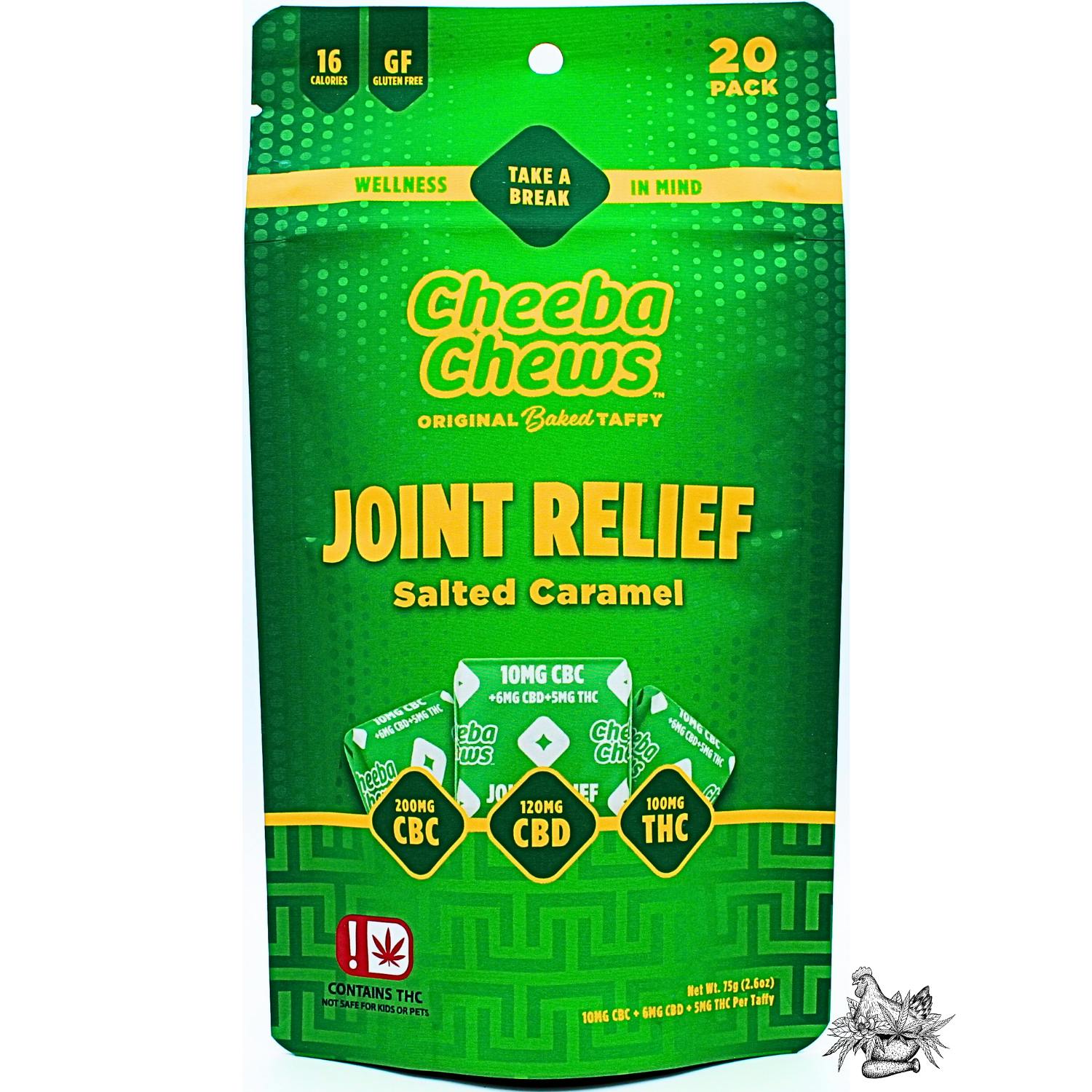 CHEEBA CHEWS-JOINT RELIEF-100MG THC-120MG CBD-200MG CBC-SALTED CARAMEL