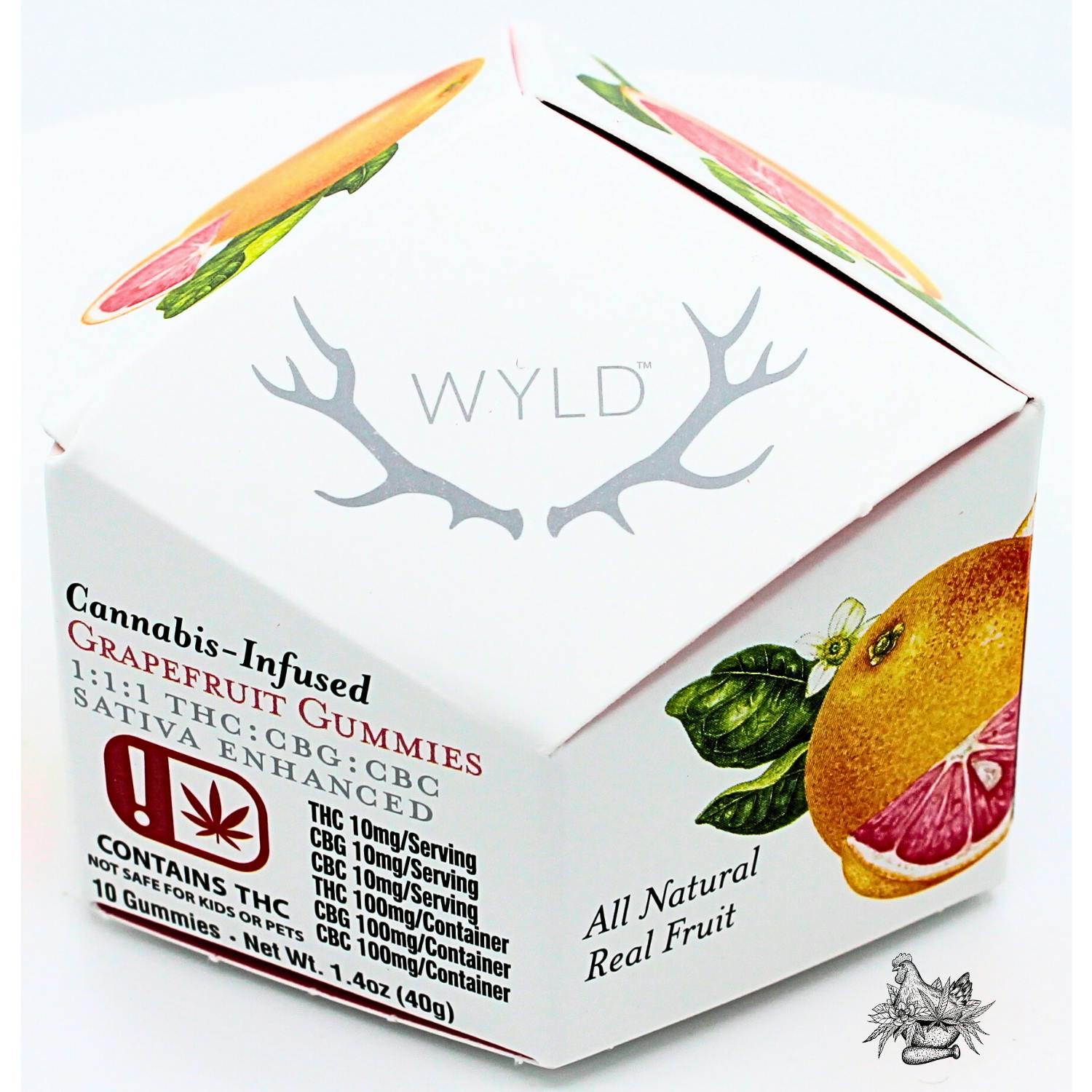 WYLD-GUMMIES 100MG-1:1:1 THC CBG CBC-GRAPEFRUIT-SATIVA