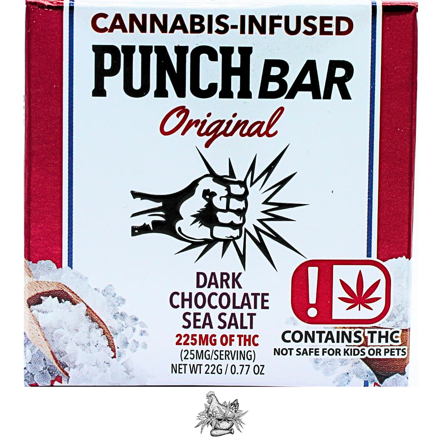 PUNCH EDIBLES-DARK CHOCOLATE SEA SALT-225MG