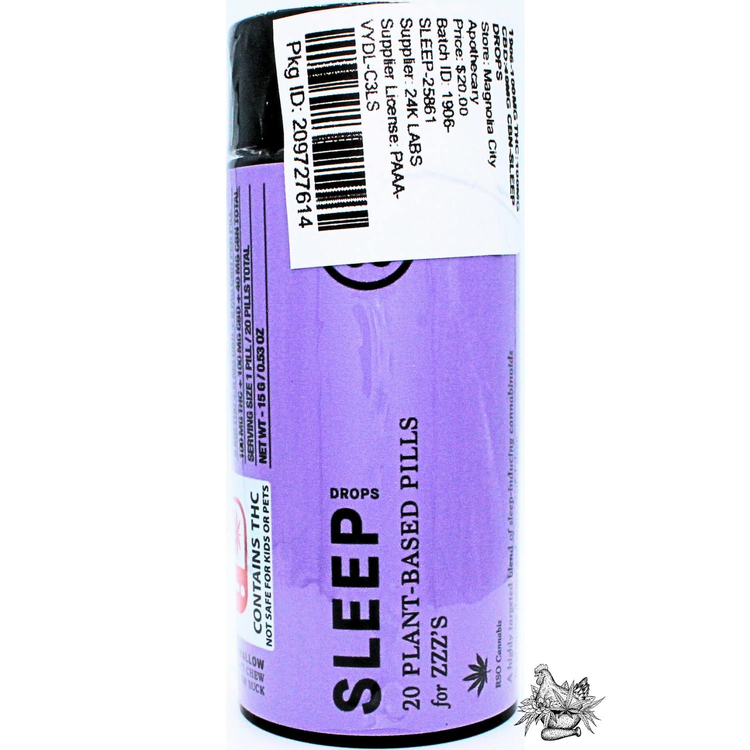 1906-100MG THC:100MG CBD:40MG CBN-RSO SLEEP DROPS