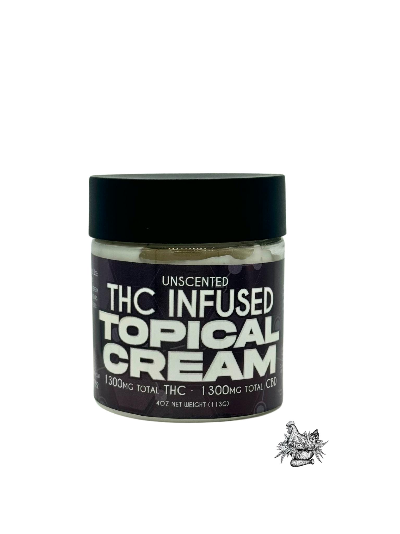 ENCHANTED BOTANICALS-THC INFUSED TOPICAL CREAM 4OZ-1:1-1300MG THC:1300MG CBD-UNSCENTED