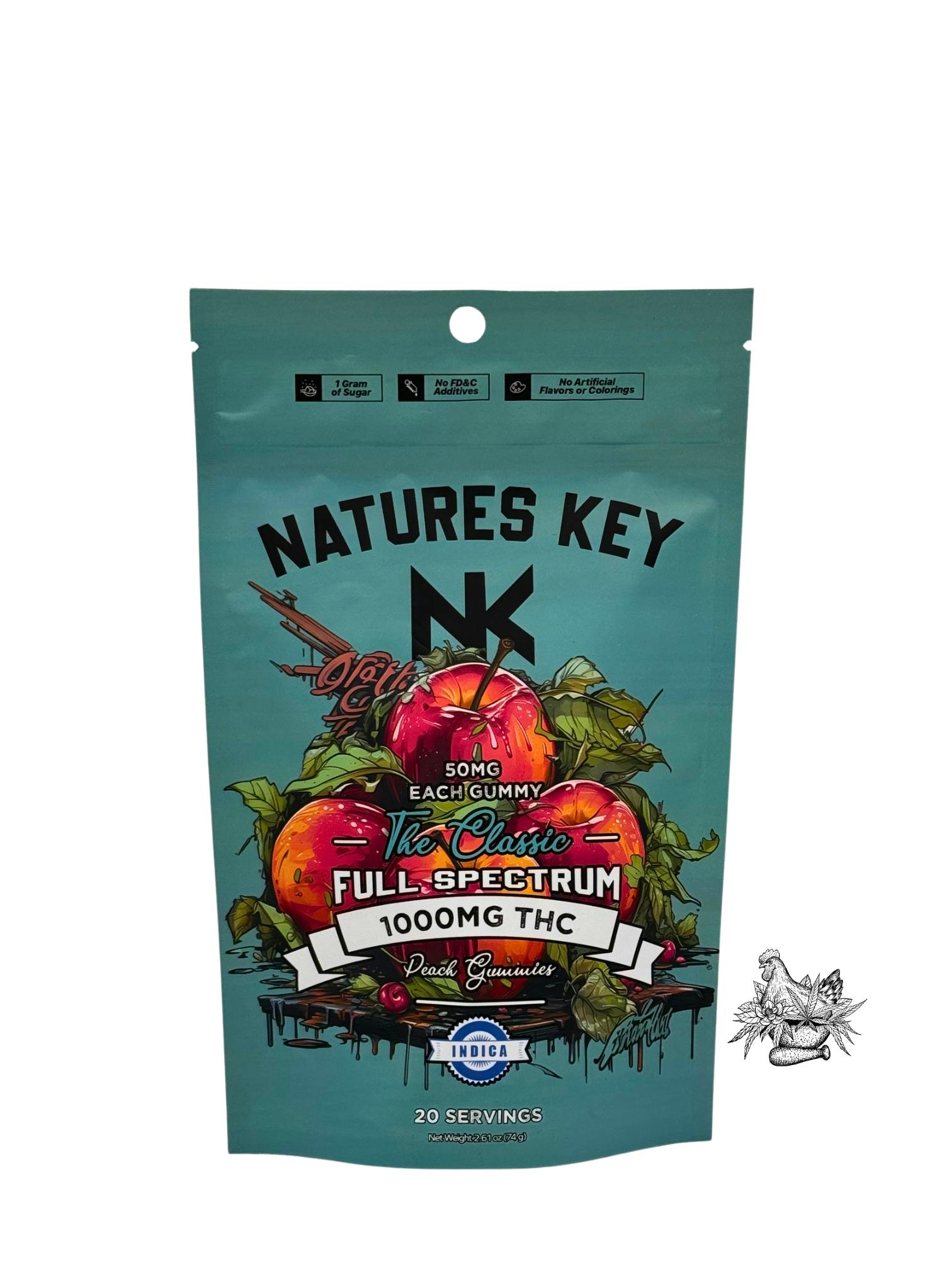 NATURE'S KEY-THE CLASSIC FULL SPECTRUM-PEACH-1000MG-INDICA