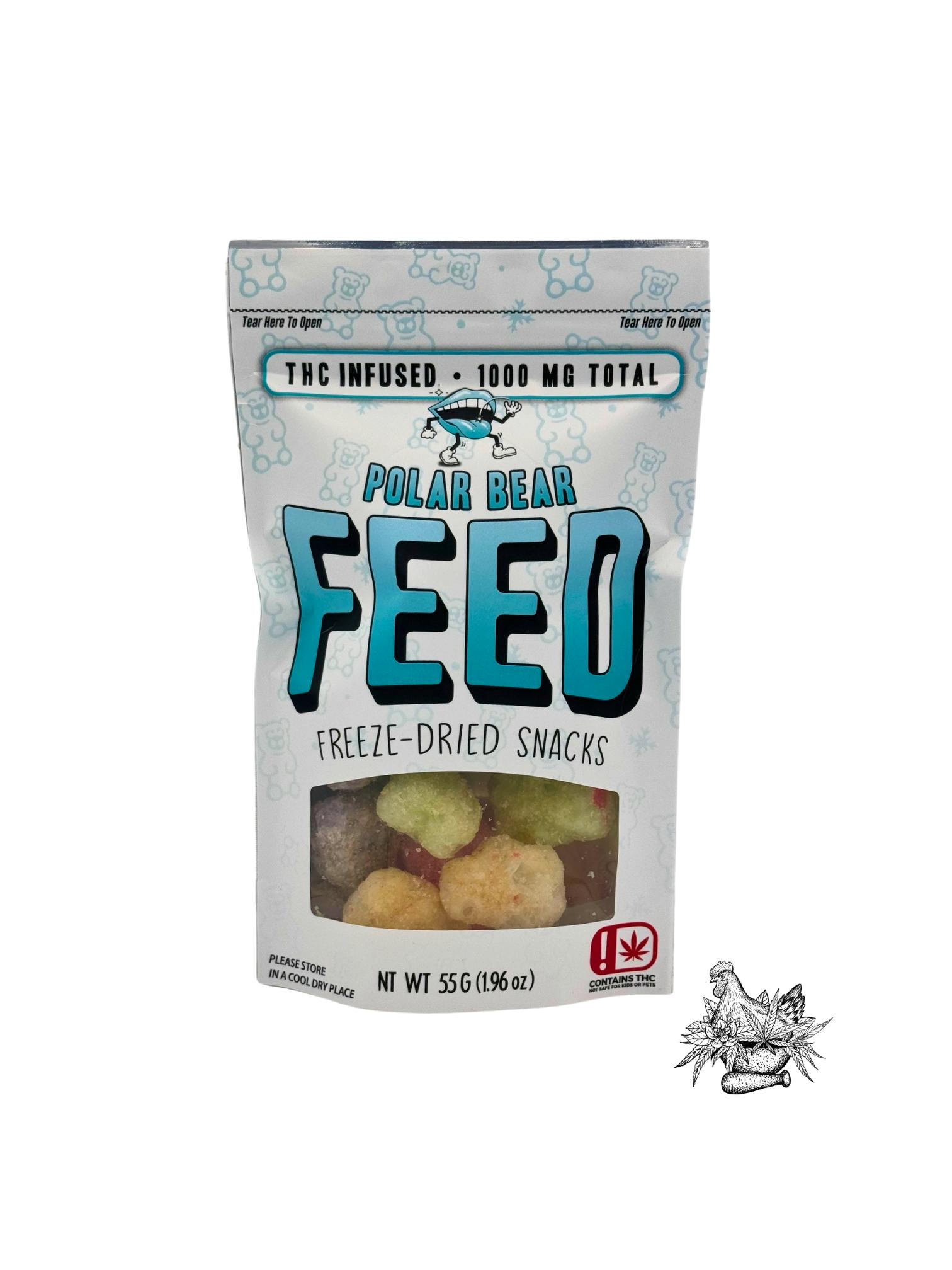 POLAR BEAR FEED-FREEZE DRIED SNACKS-1000MG-ASSORTED FLAVORS