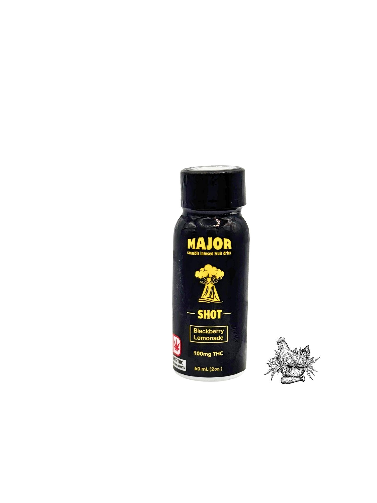MAJOR-FAST ACTING SHOT-100MG-BLACKBERRY LEMONADE