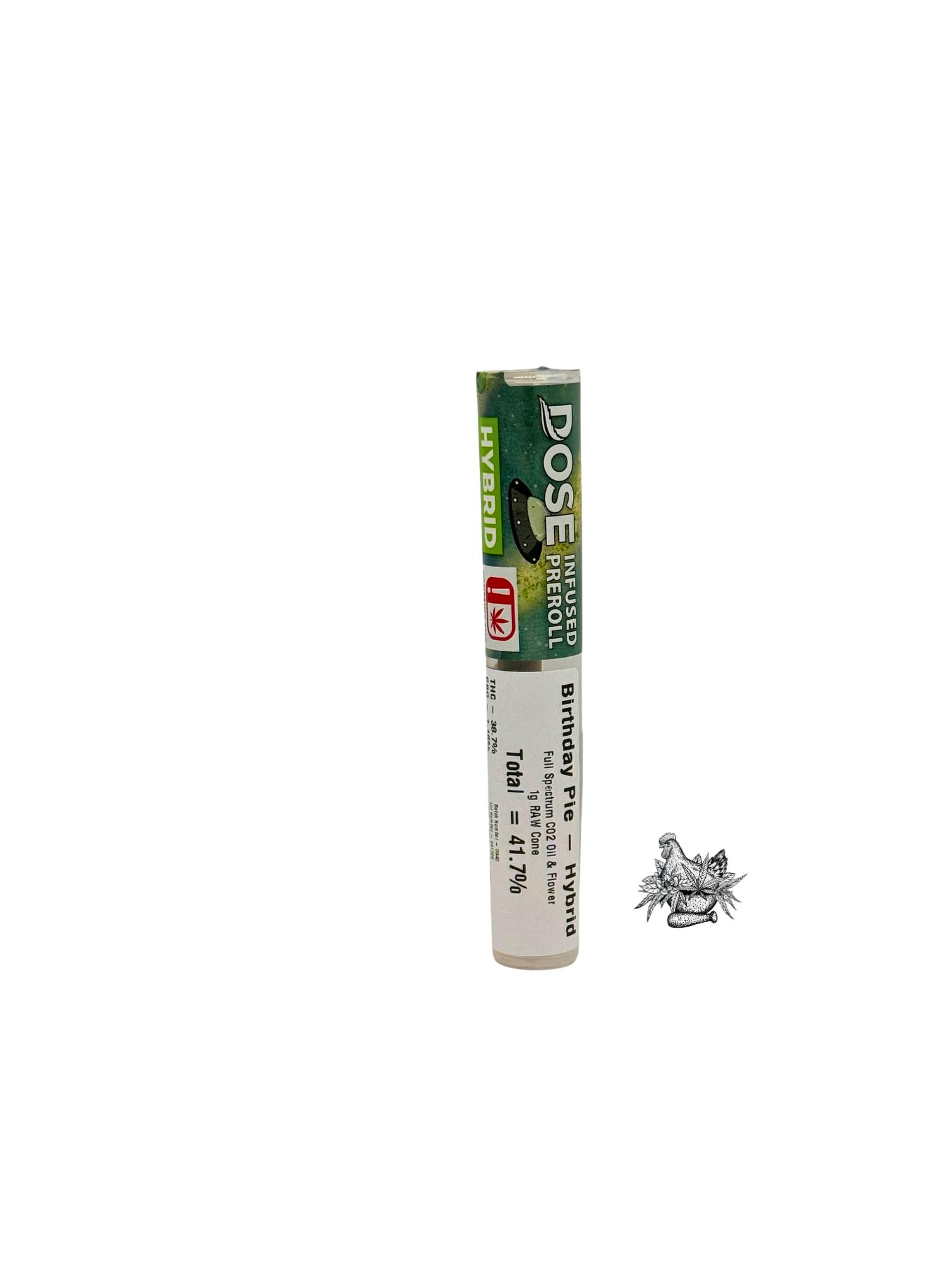 DOSE-1G INFUSED RAW PREROLL-BIRTHDAY PIE-HYBRID